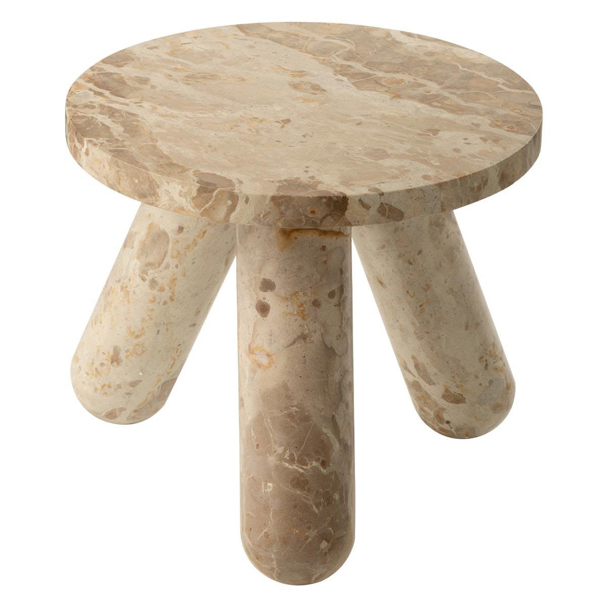 J-LINE Table d'appoint en marbre  chance  40cm beige