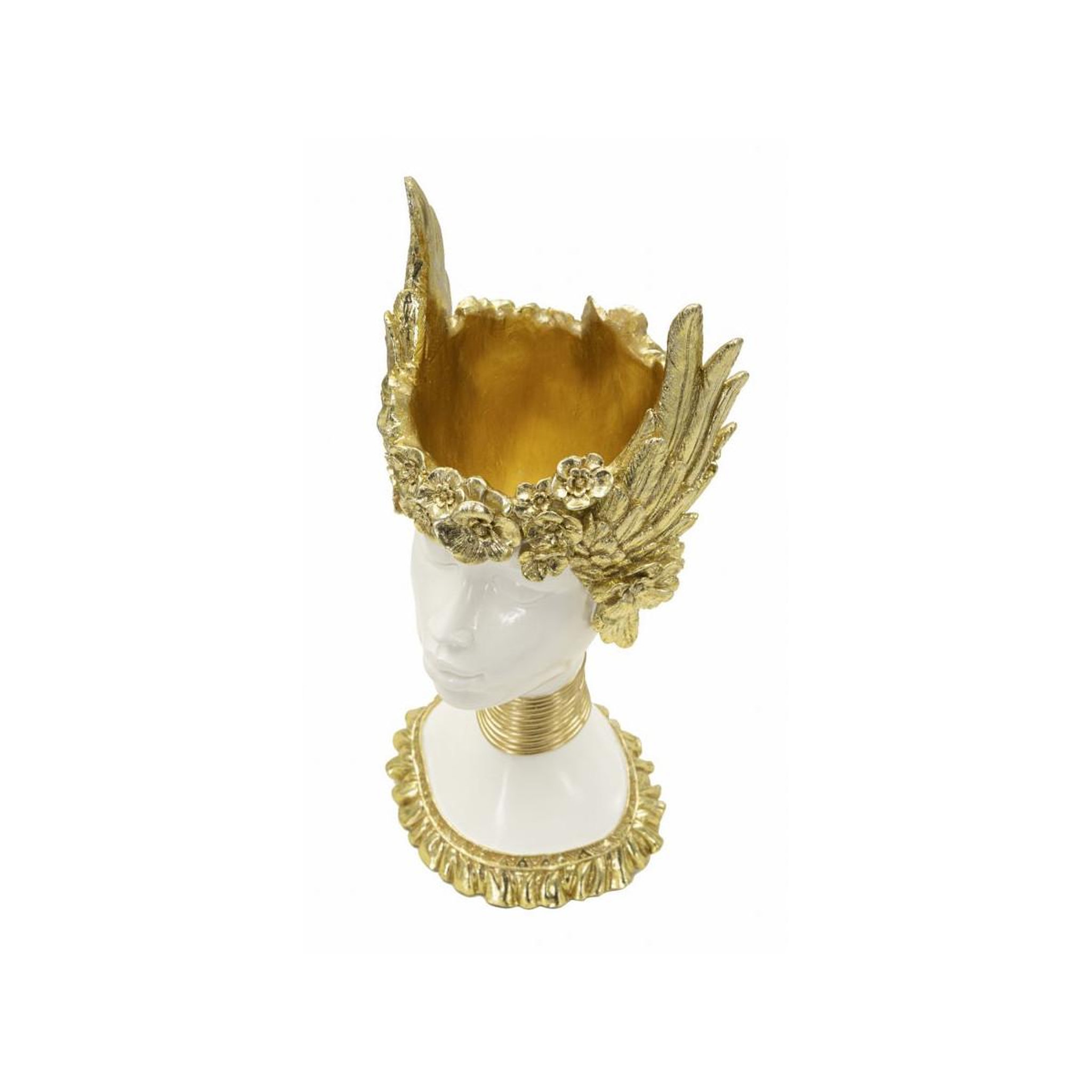 Voir la diapositive 3 : Paris Prix Statuette buste femme  athena  38cm blanc & or