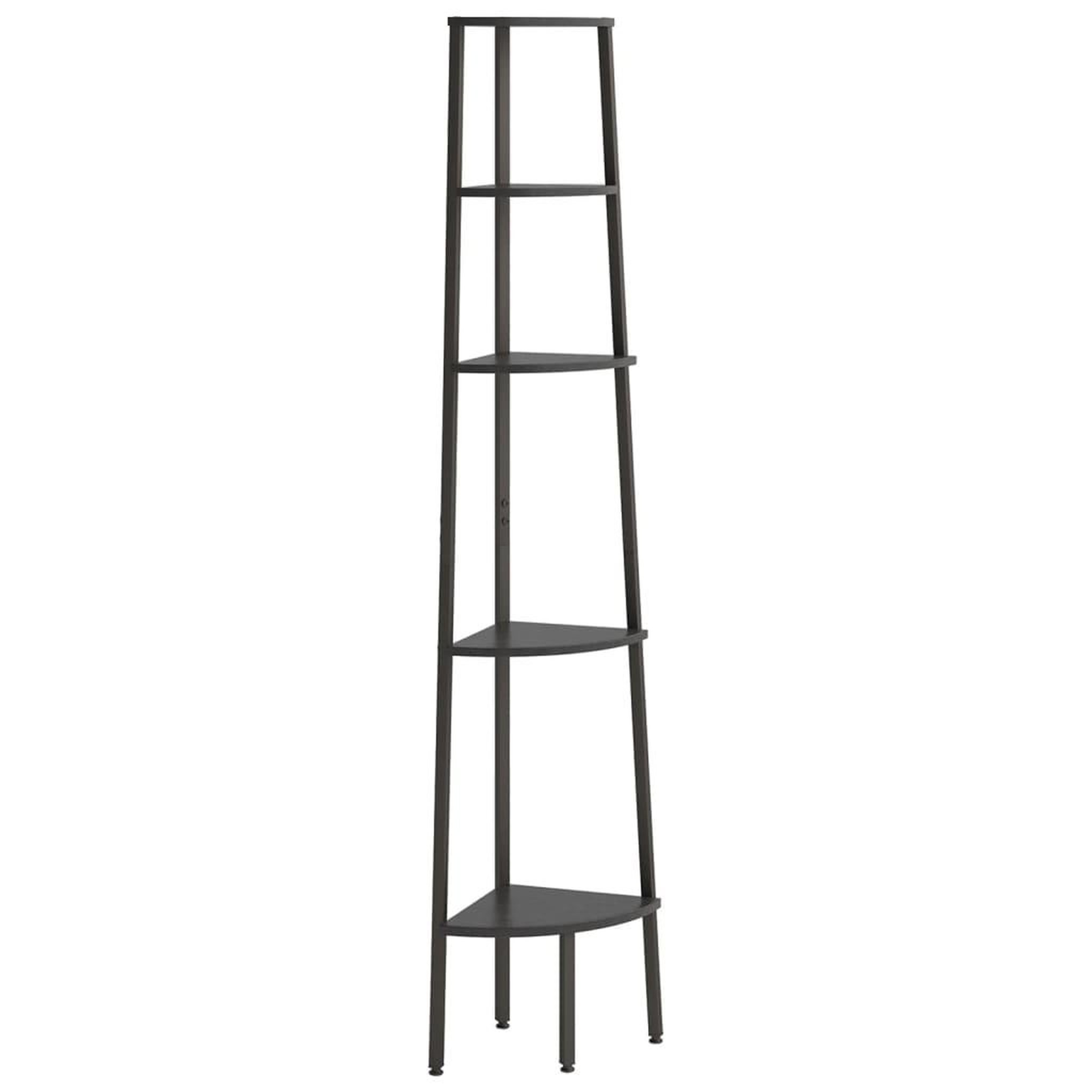 Voir la diapositive 2 : VIDAXL Etagere d'angle 5 niveaux Noir 45,5x31,5x180 cm