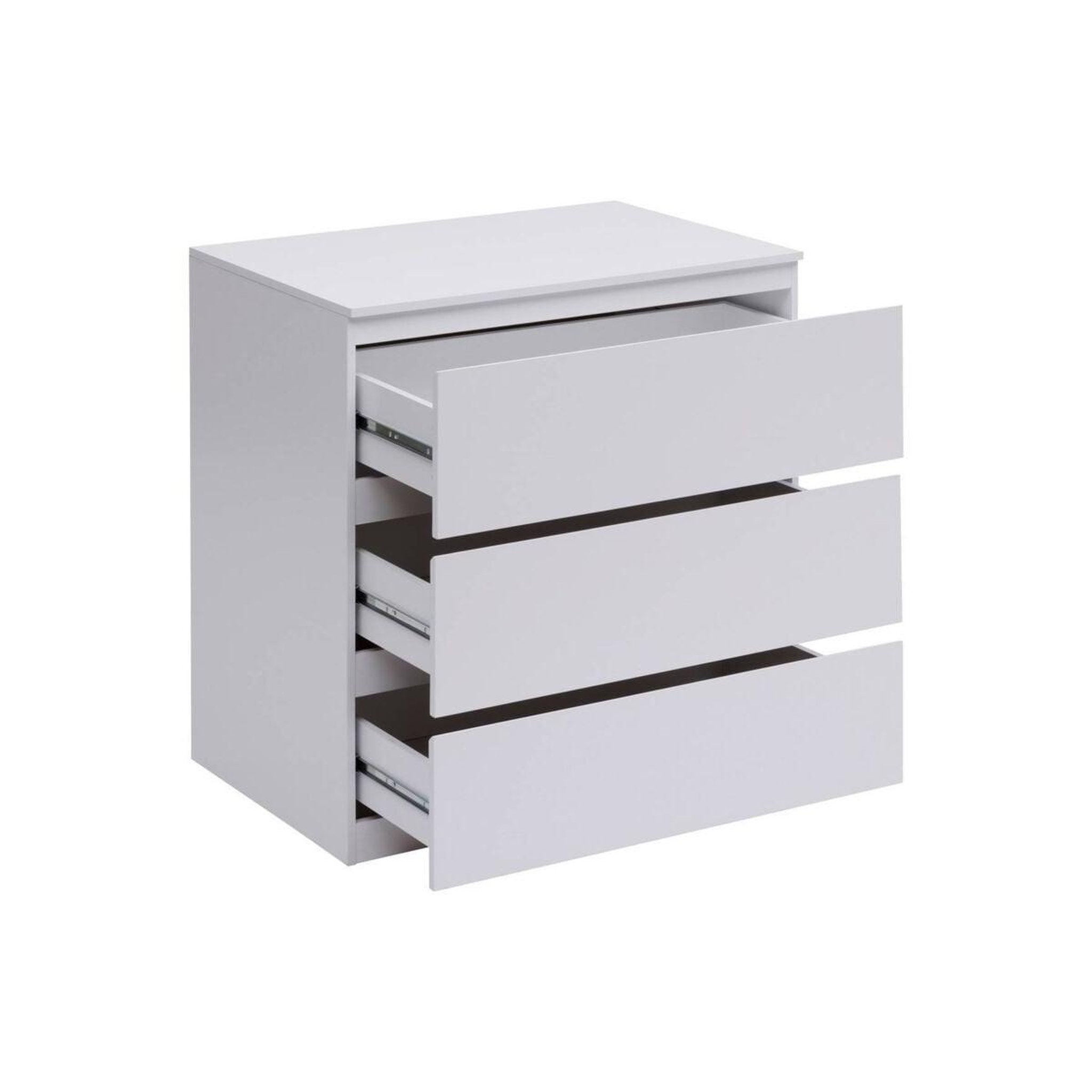 Voir la diapositive 2 : FIVE Commode 3 tiroirs design  dolo  78cm blanc