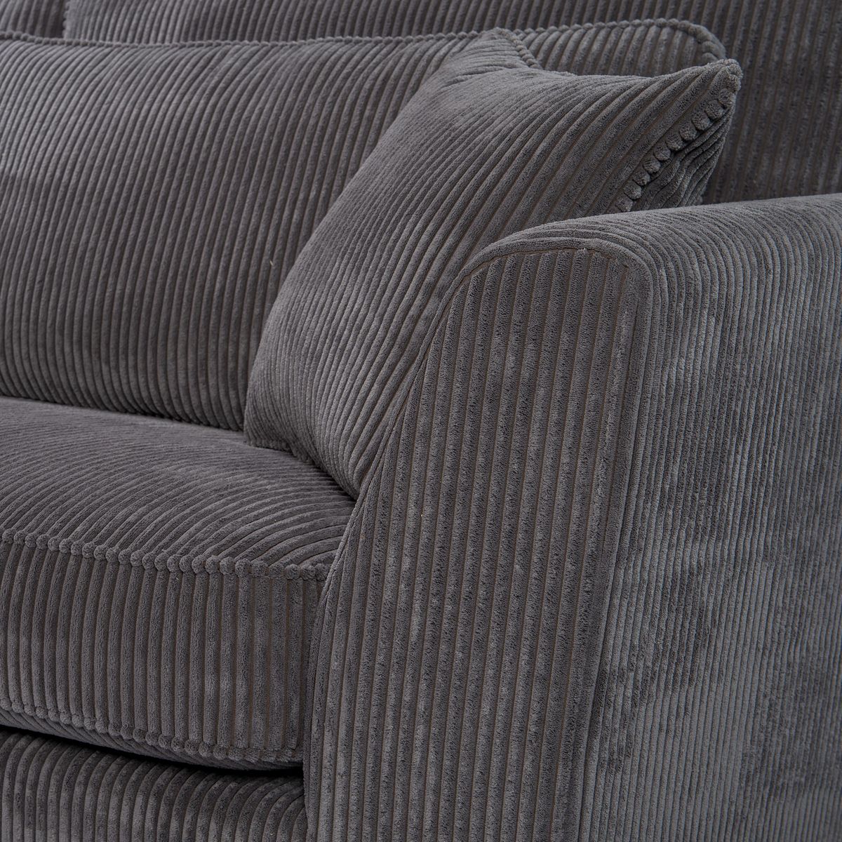 Canapé d'angle gauche 5 places ISA tissu velours, confort moelleux