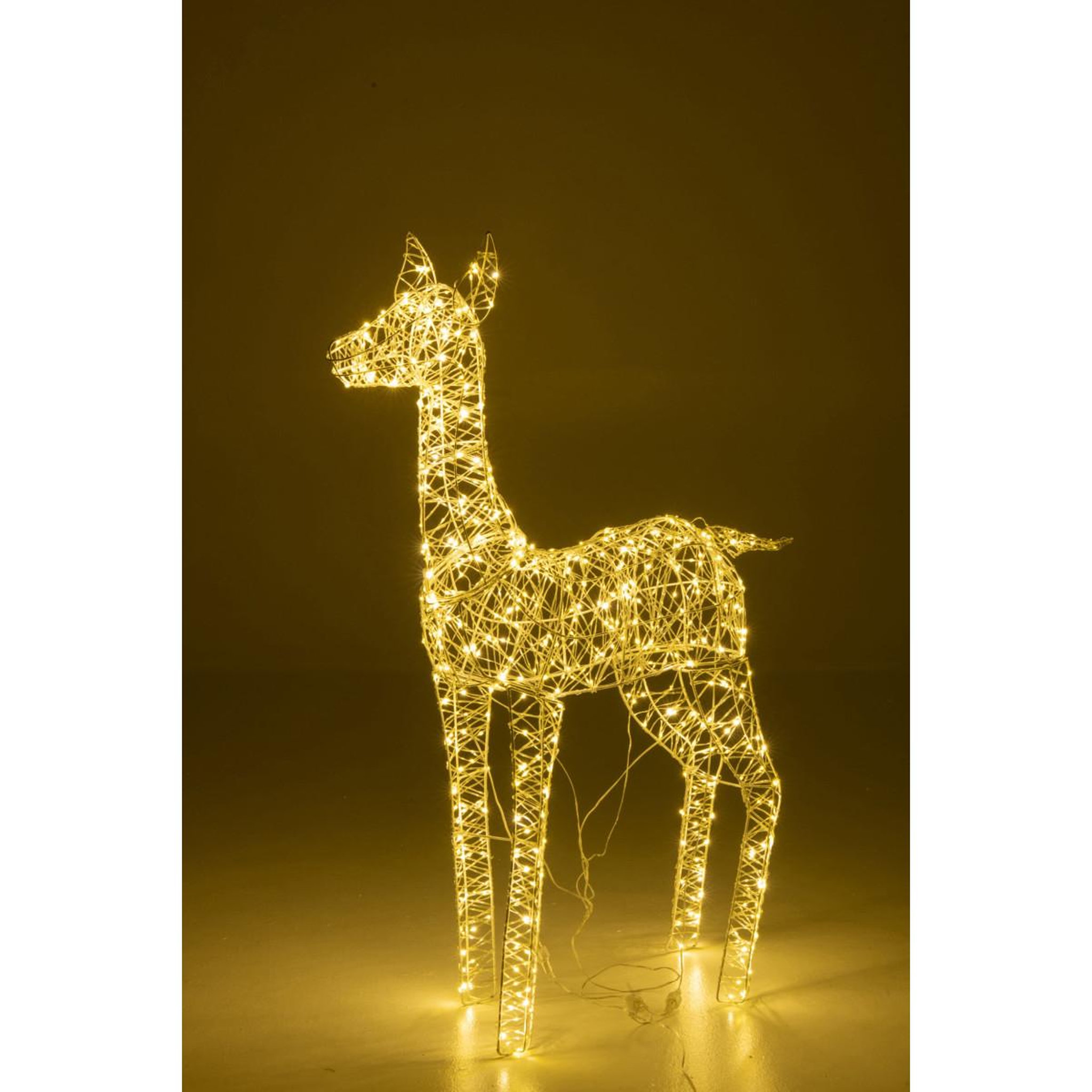 Voir la diapositive 5 : J-LINE Cerf à LED en Métal  Aubierge  110cm Blanc
