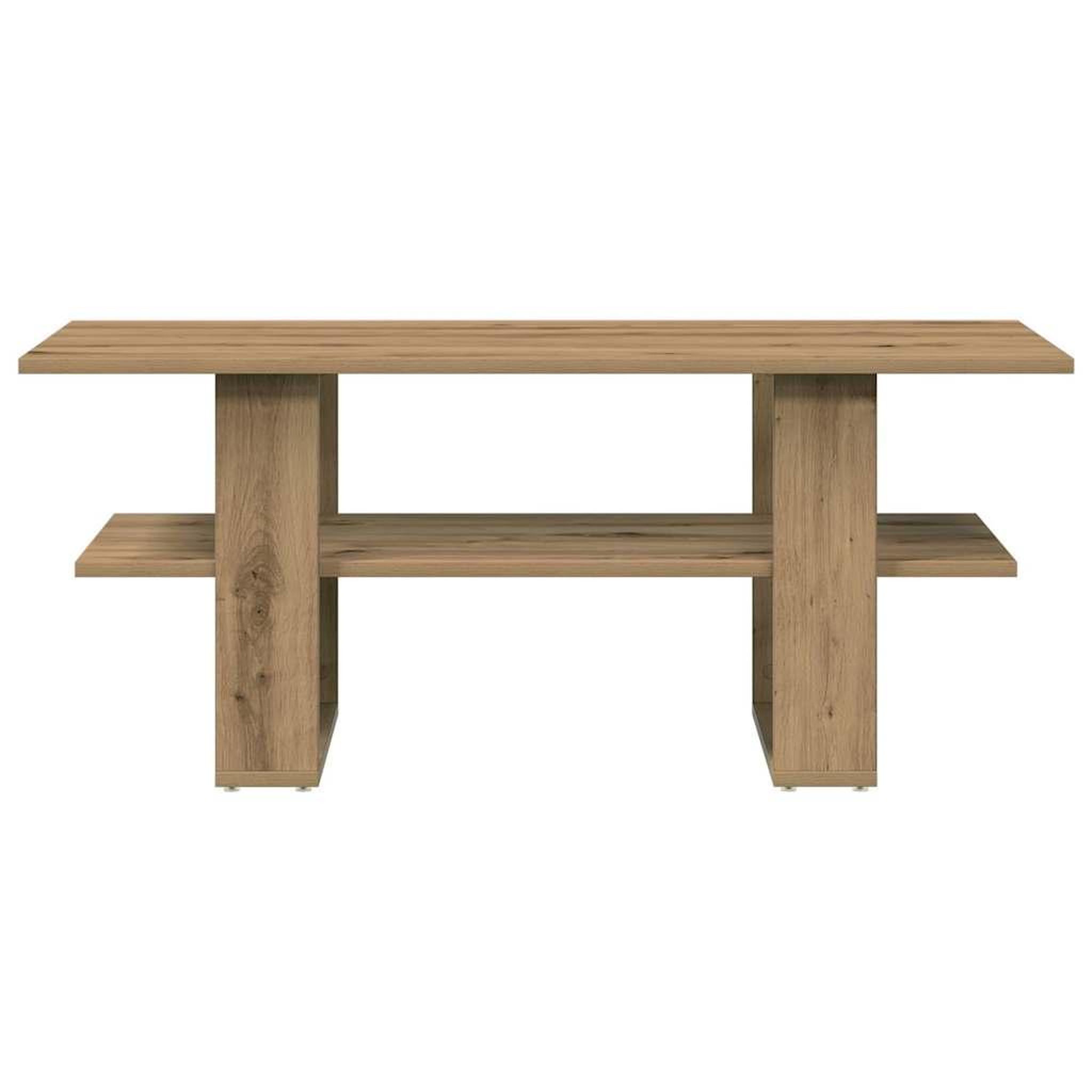 Voir la diapositive 4 : VIDAXL Table basse chene artisanal 102x55x42 cm bois d'ingenierie