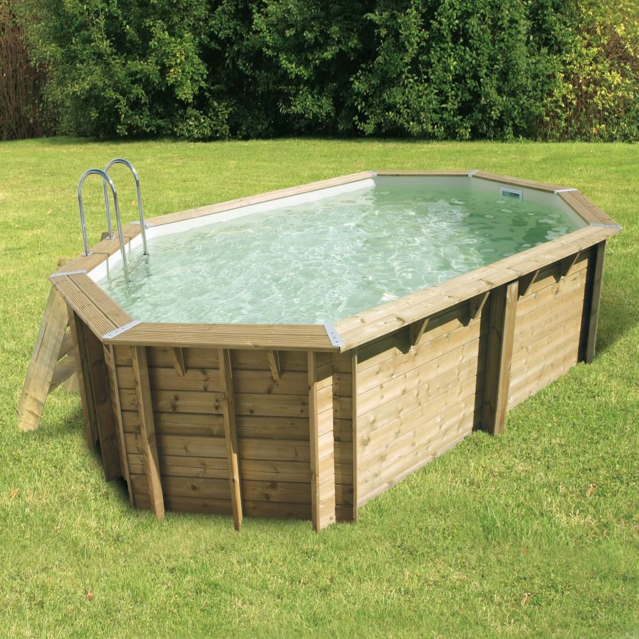 Voir la diapositive 6 : Ubbink Piscine bois océa 6,10 x 4,00 x 1,30 m - liner gris - ubbink