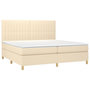 Voir la diapositive 3 : VIDAXL Sommier a lattes de lit avec matelas Creme 200x200 cm Tissu