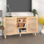 Voir la diapositive 1 : VIDAXL Buffet Marron 105x30x60 cm Bois de pin massif et rotin naturel