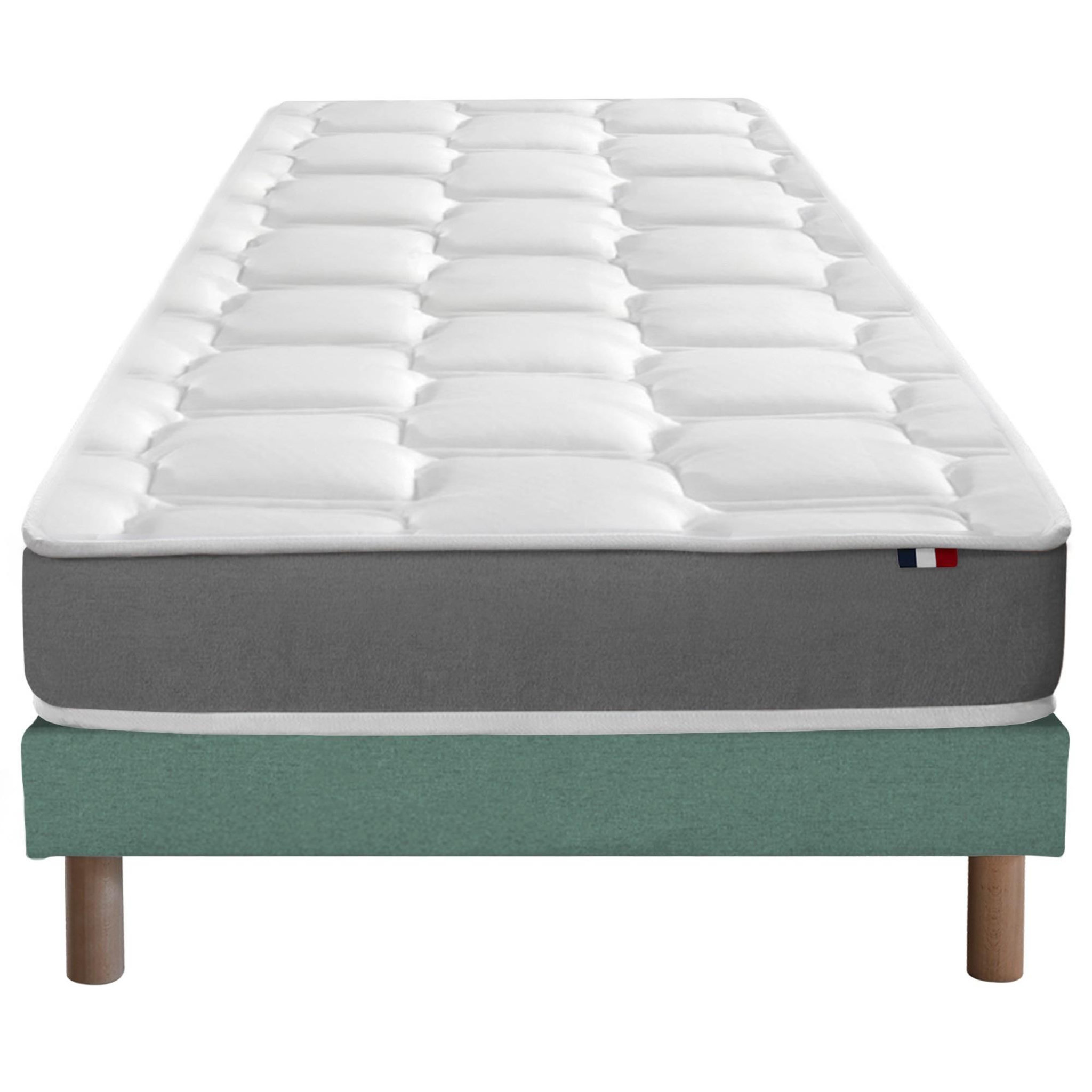 Voir la diapositive 2 : IDLITERIE Ensemble matelas mousse haute résilience CIRRUS avec sommier - confort français