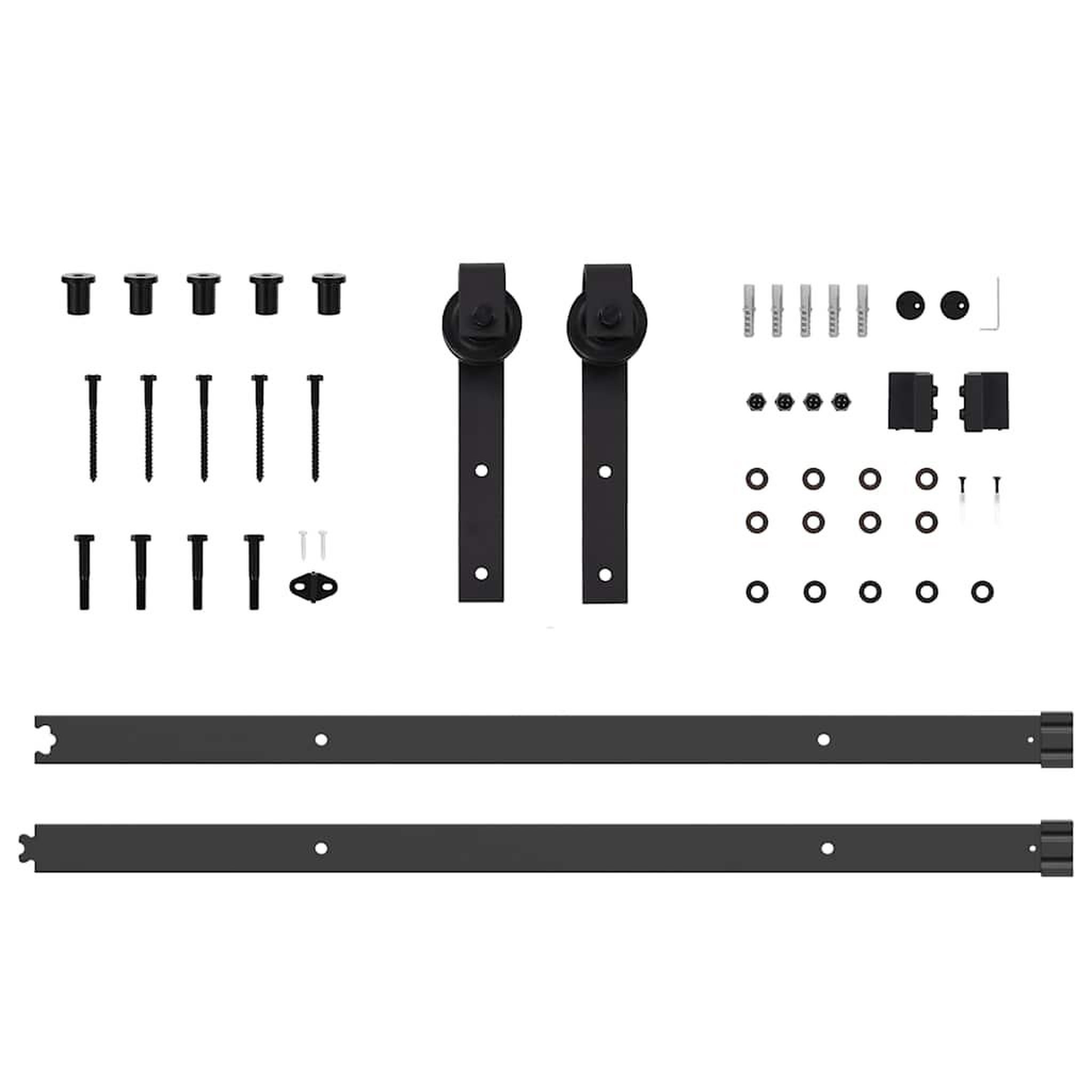 Voir la diapositive 5 : VIDAXL Kit de quincaillerie de porte coulissante 213,5 cm acier noir