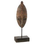 Paris Prix Statuette Déco  Tête Ethnique  52cm Marron & Beige