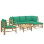 Voir la diapositive 3 : VIDAXL Salon de jardin 6 pcs avec coussins vert bambou