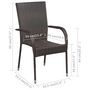 Voir la diapositive 5 : VIDAXL Chaises empilables d'exterieur lot de 4 Resine tressee Marron
