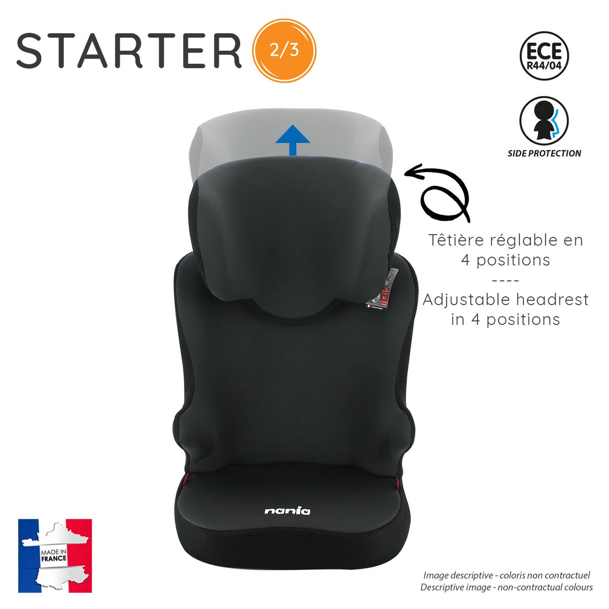 Voir la diapositive 5 : NANIA Siège auto rehausseur avec dossier STARTER groupe 2/3