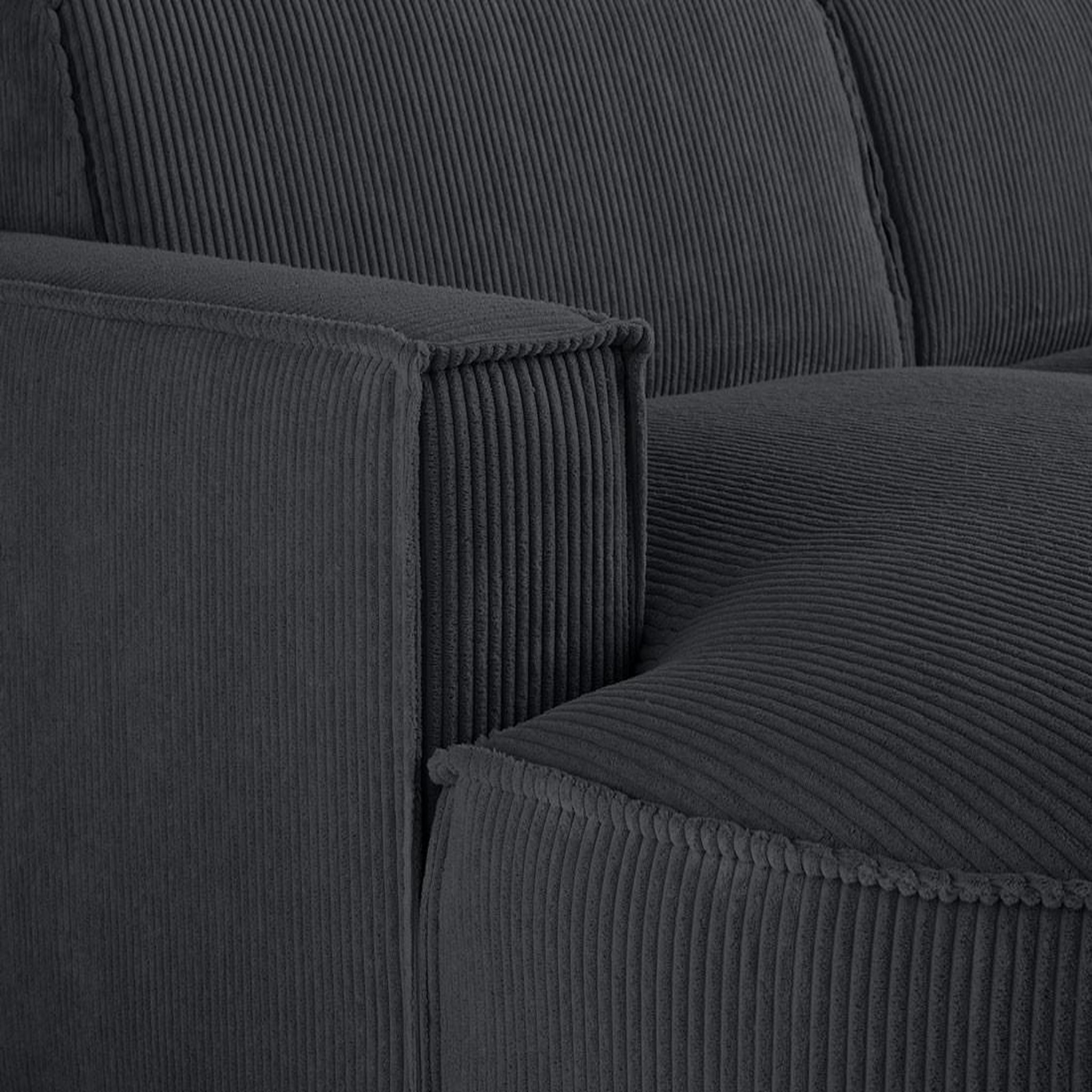 Voir la diapositive 5 : LISA DESIGN Spiaggia - canapé d'angle gauche - 5 places - en velours côtelé