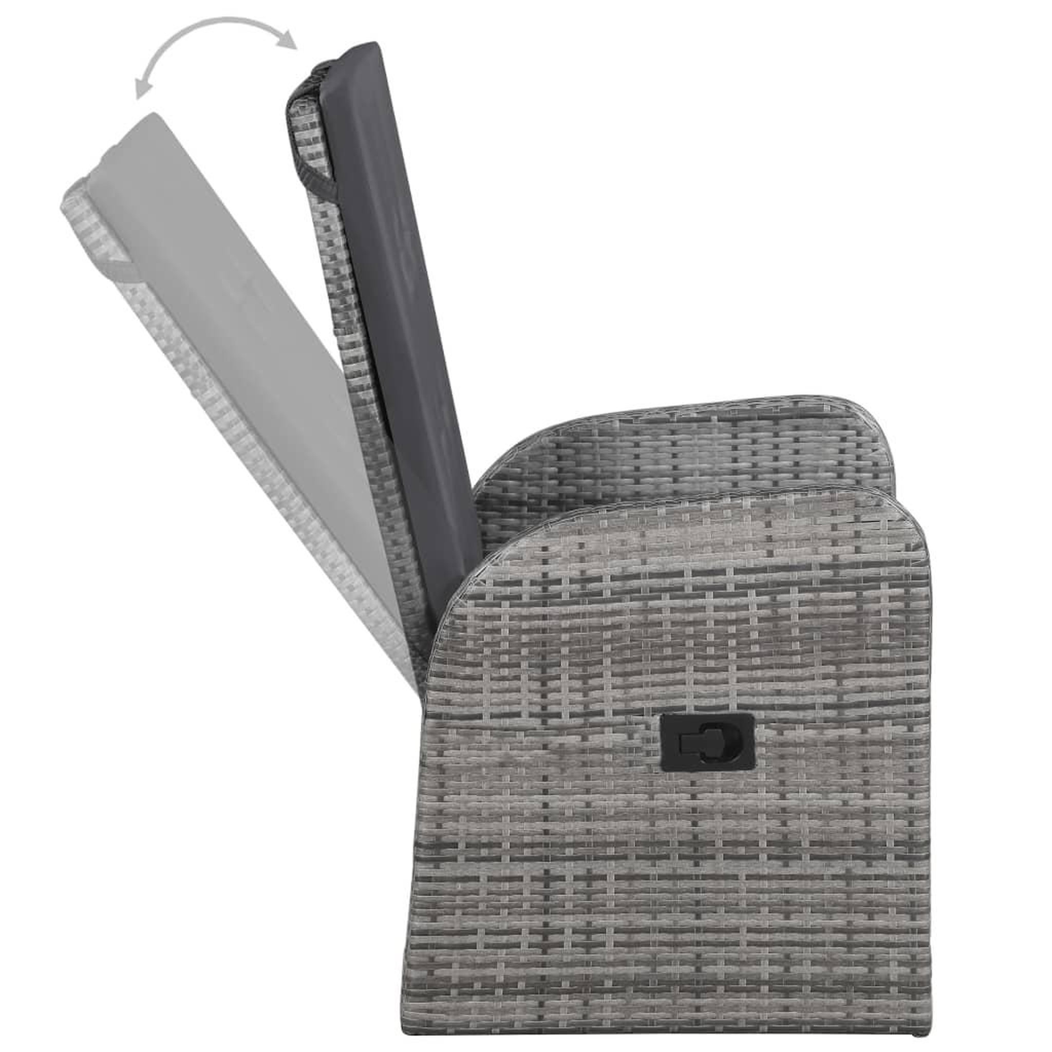 Voir la diapositive 4 : VIDAXL Ensemble a manger de jardin 3 pcs Gris