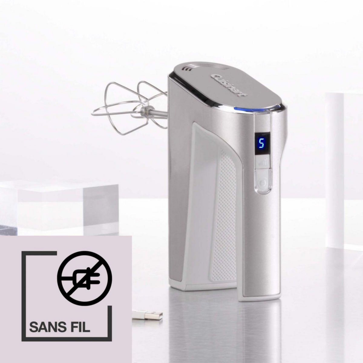 Cuisinart Batteur RHM100E Sans Fil Argent