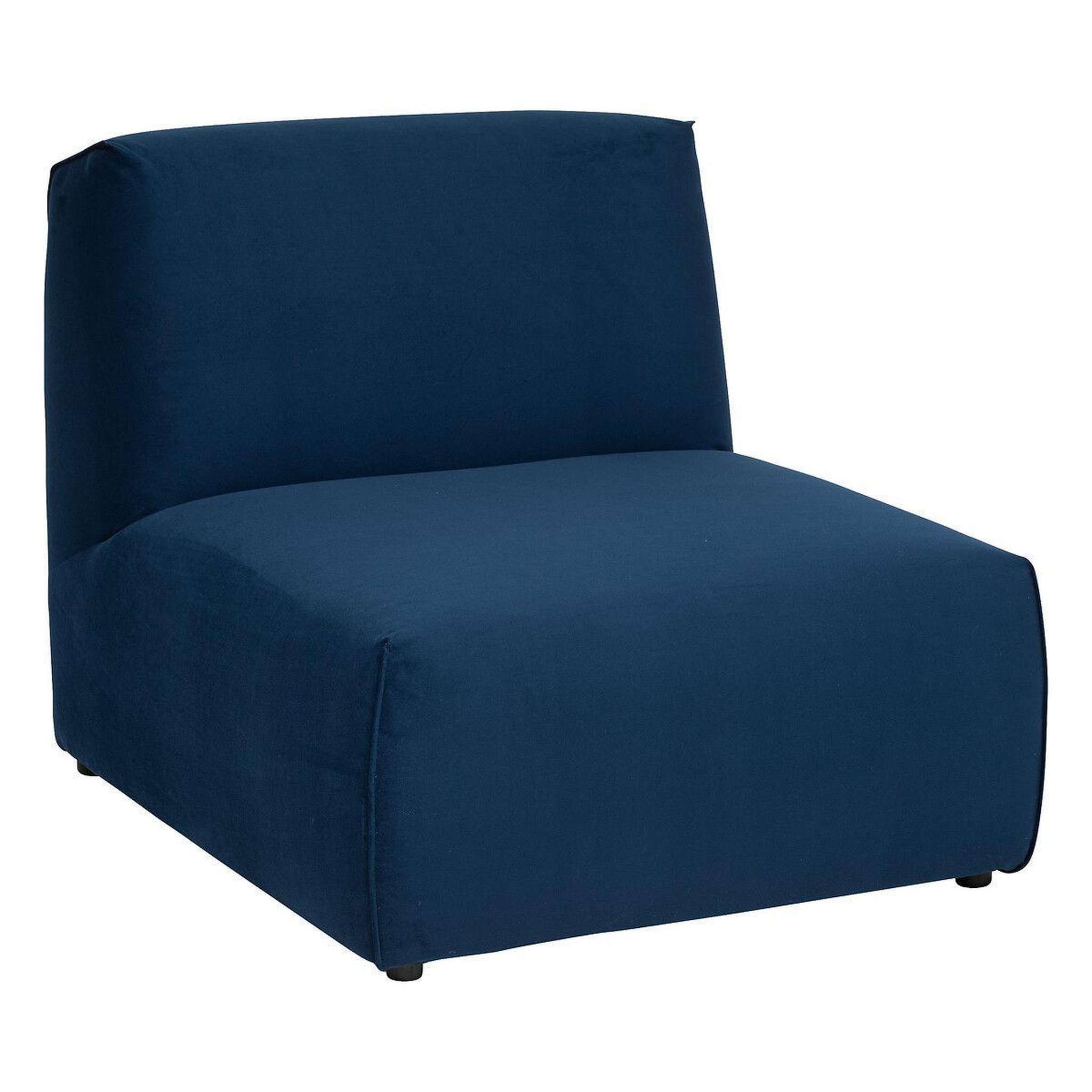 Voir la diapositive 1 : ATMOSPHERA Module chauffeuse en velours  kiona  99cm bleu