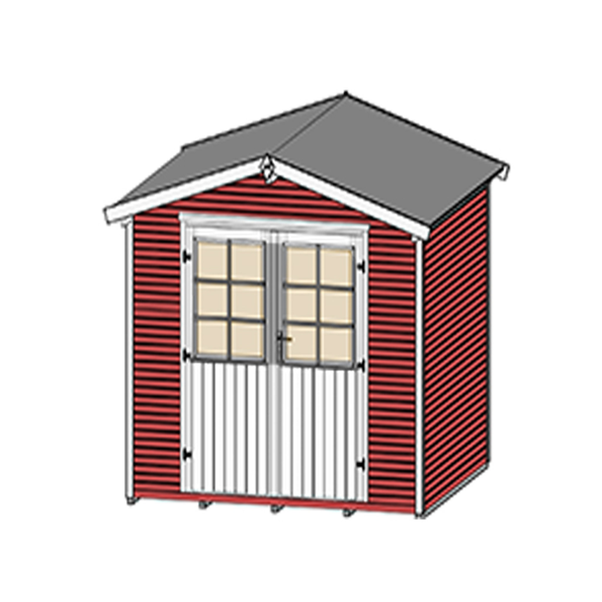 Voir la diapositive 4 : WEKA Abri de jardin bois - Rouge - 4,68m²