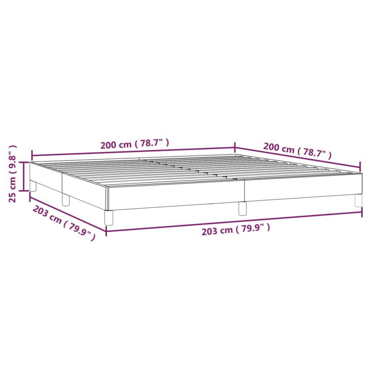 VIDAXL Cadre de lit sans matelas vert fonce 200x200 cm velours