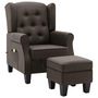 Voir la diapositive 2 : VIDAXL Fauteuil de massage avec repose-pied Taupe Tissu