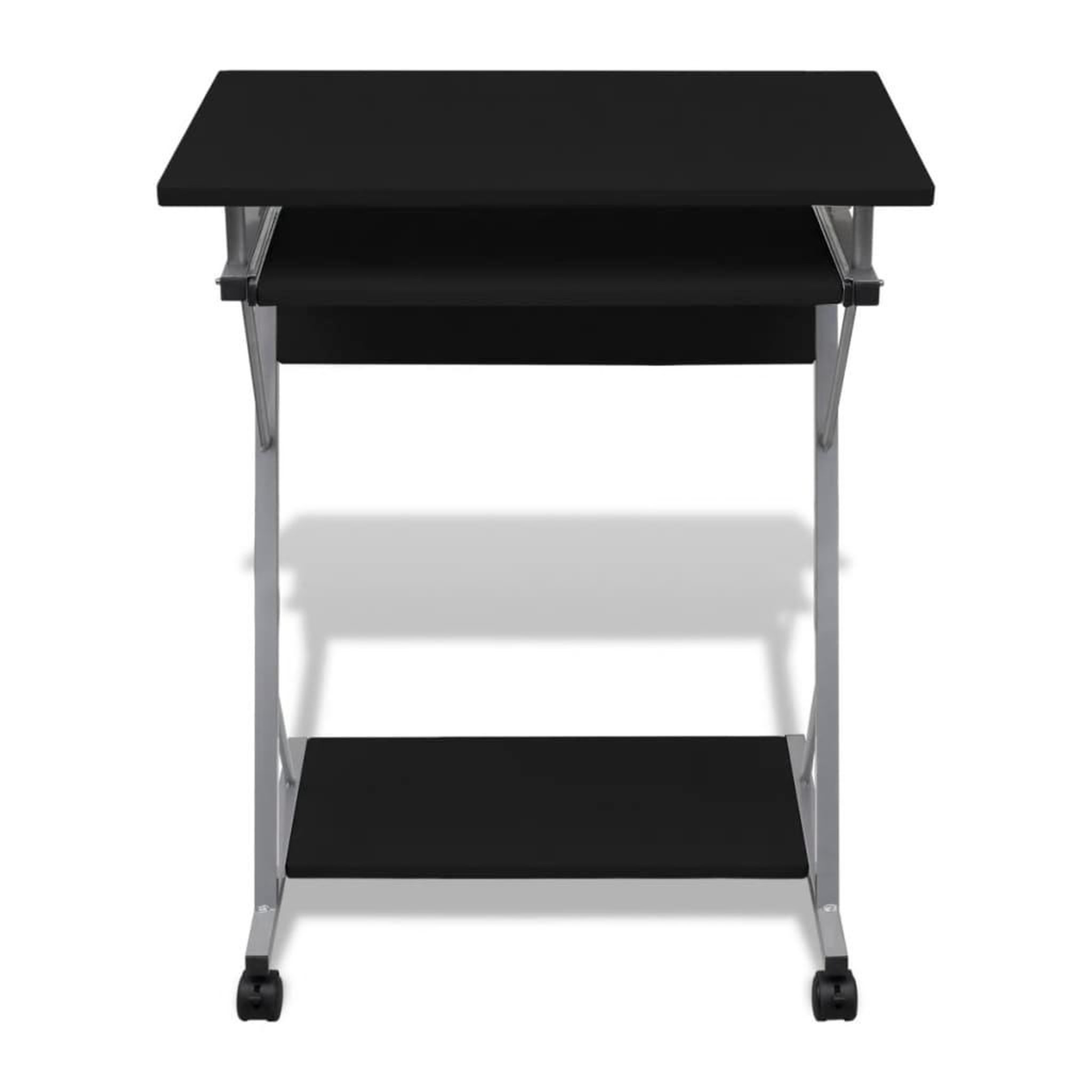 Voir la diapositive 2 : VIDAXL Bureau d'ordinateur compact avec plateau a clavier Noir