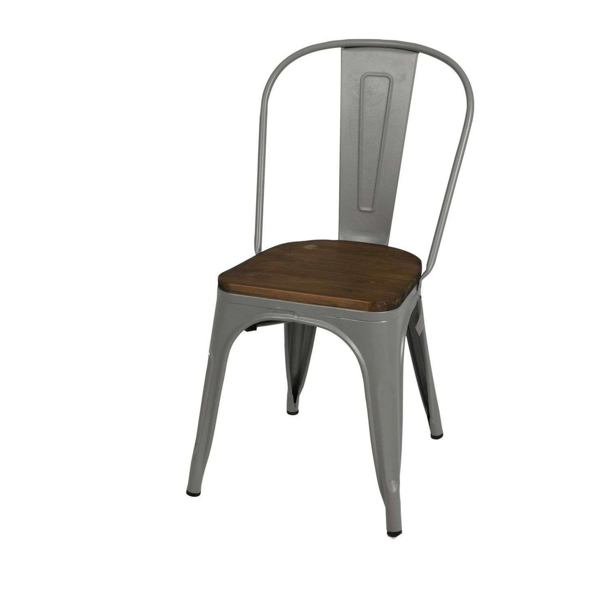 DIVERS Lot de 4 chaises vintage Liv H84 cm - Gris mat