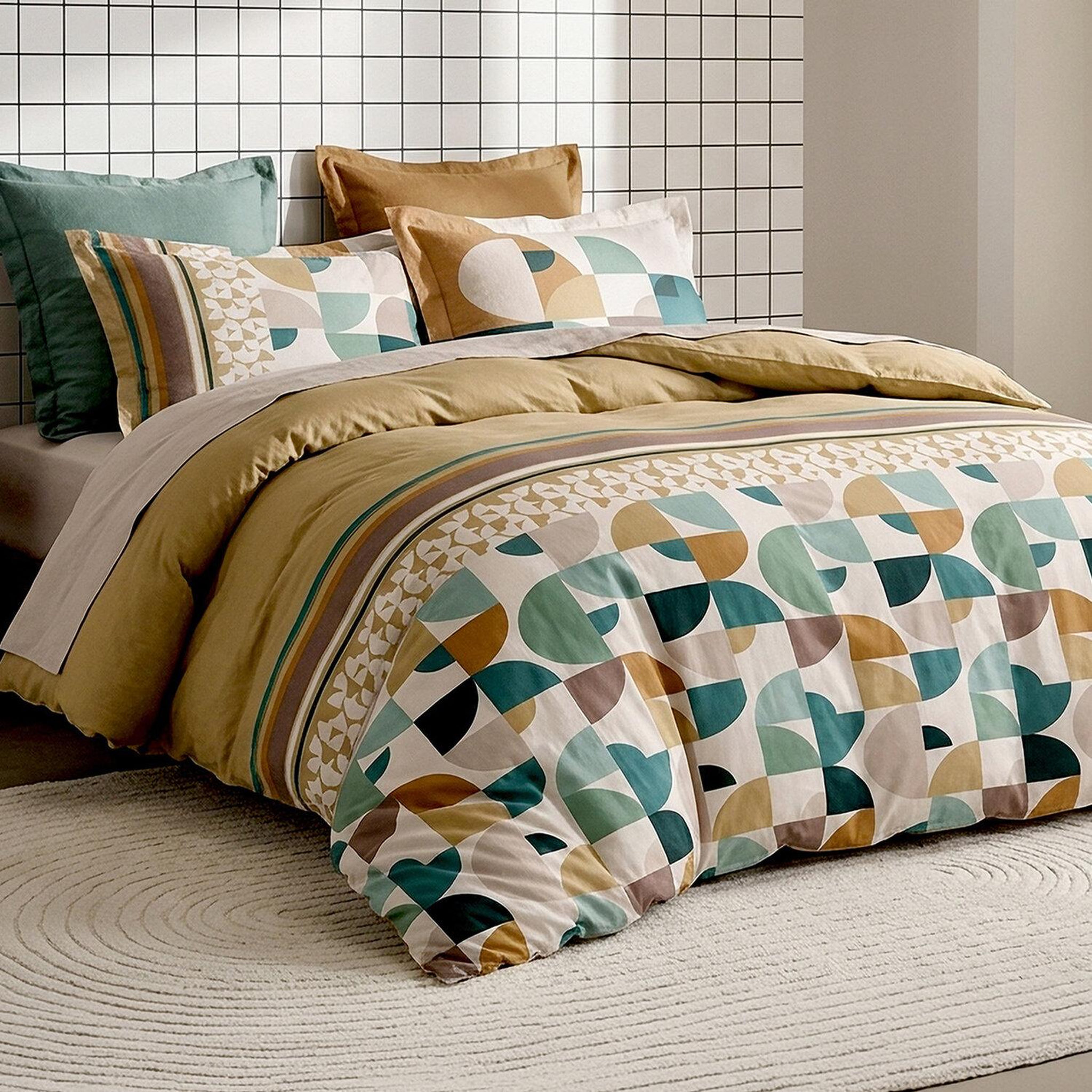 Voir la diapositive 2 : ATELIER DU COTON Parure housse de couette en coton 57 fils addict