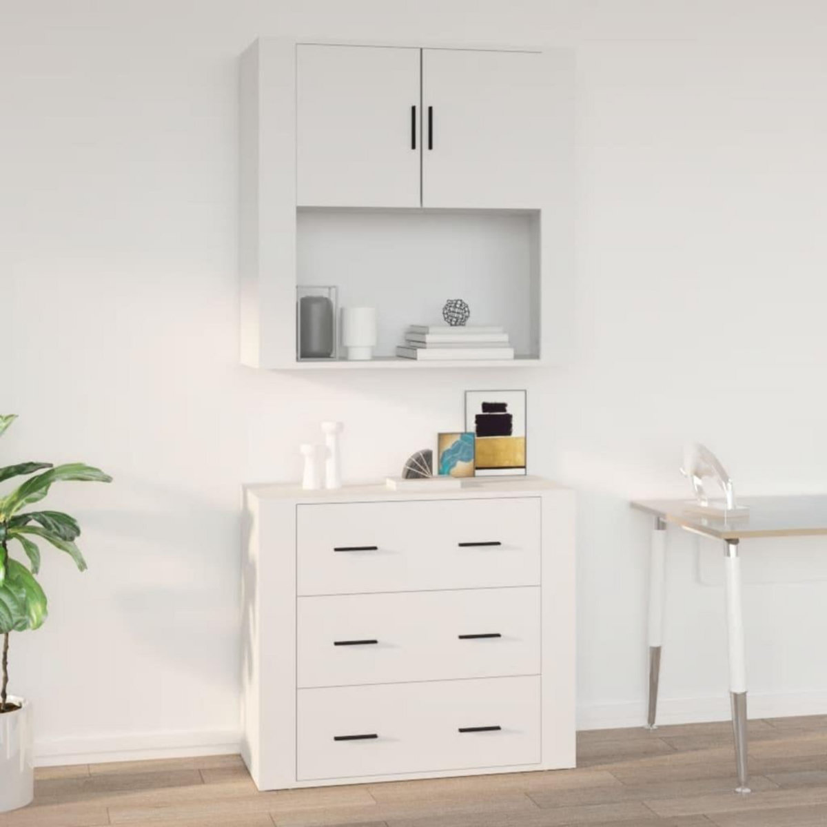 VIDAXL Armoire murale Blanc 80x33x80 cm Bois d'ingenierie