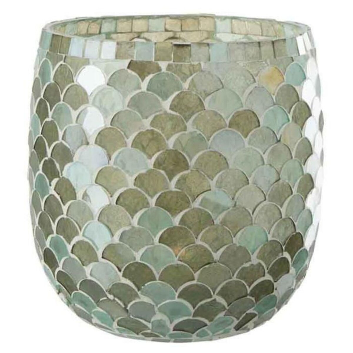 Paris Prix Photophore Design  Mosaïque  16cm Bleu Azur