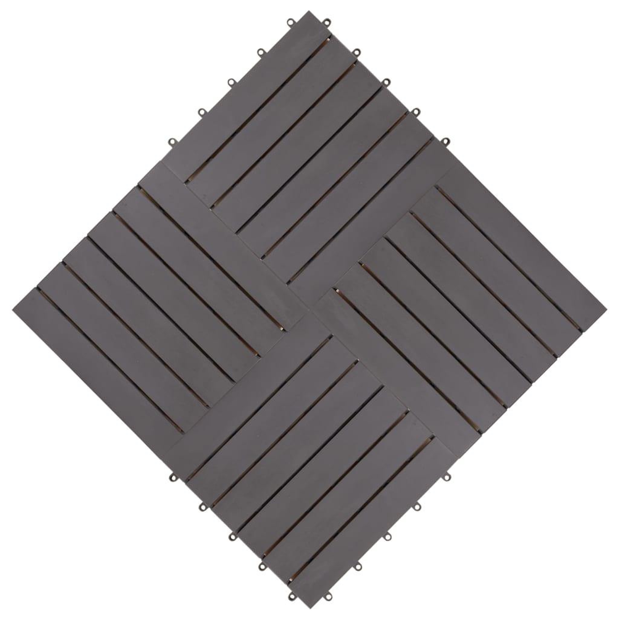 Voir la diapositive 4 : VIDAXL Carreaux de terrasse 10pcs Delavage gris 30x30 cm Acacia solide