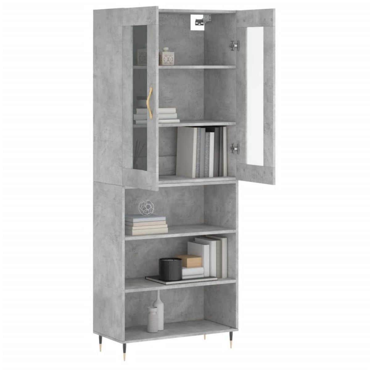 VIDAXL Buffet haut Gris beton 69,5x34x180 cm Bois d'ingenierie
