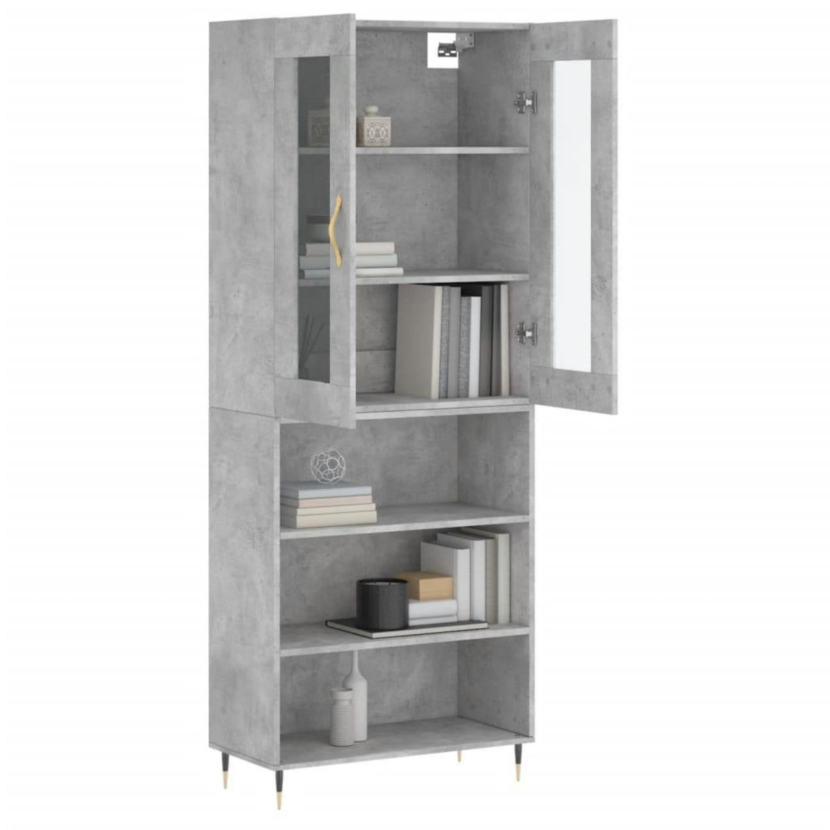VIDAXL Buffet haut Gris beton 69,5x34x180 cm Bois d'ingenierie