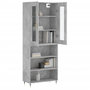 Voir la diapositive 3 : VIDAXL Buffet haut Gris beton 69,5x34x180 cm Bois d'ingenierie