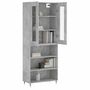 Voir la diapositive 3 : VIDAXL Buffet haut Gris beton 69,5x34x180 cm Bois d'ingenierie