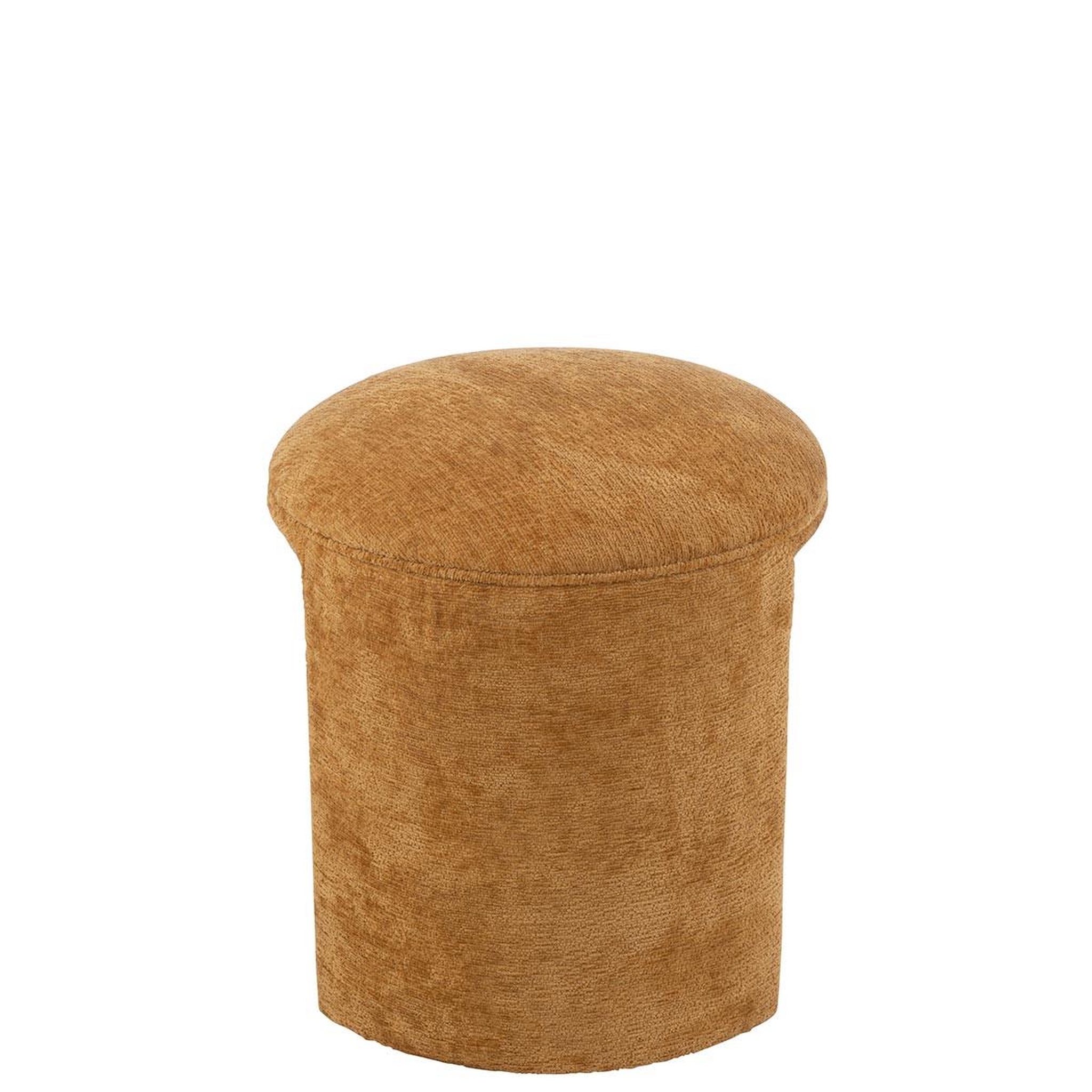 Voir la diapositive 3 : J-LINE Pouf rond design  anise  44cm ocre