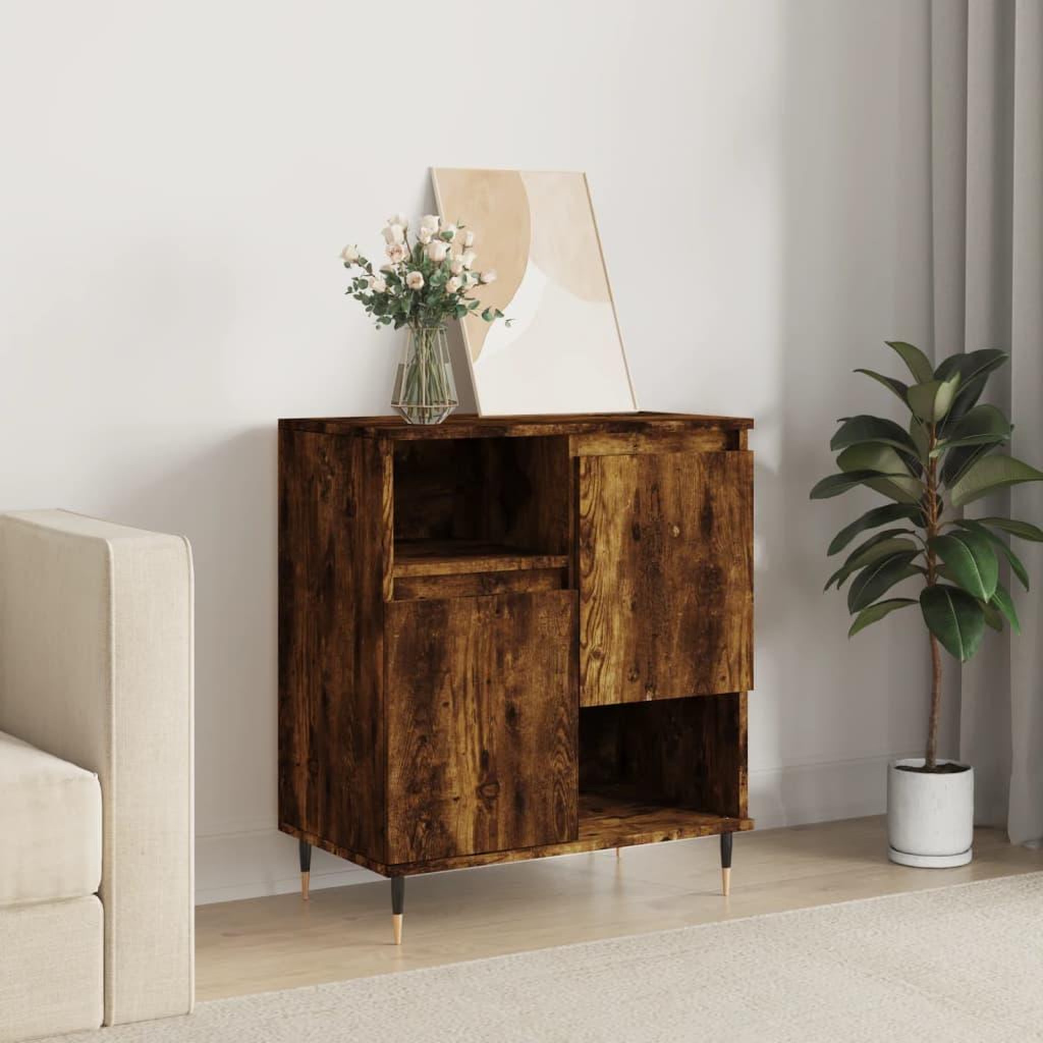 VIDAXL Buffet Chene fume 60x35x70 cm Bois d'ingenierie