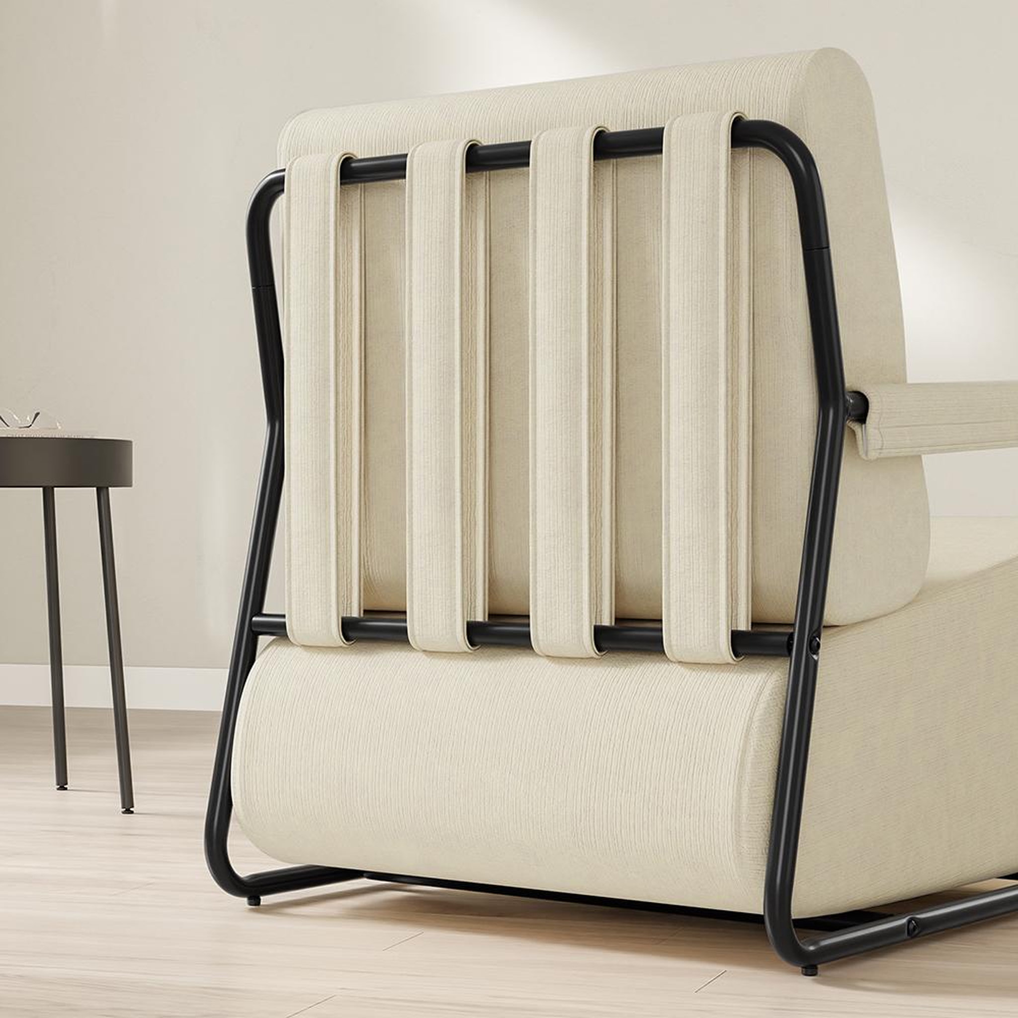 Voir la diapositive 6 : SOBUY Fauteuil relax avec repose-pieds beige 59,5x74x78cm fst99-mi