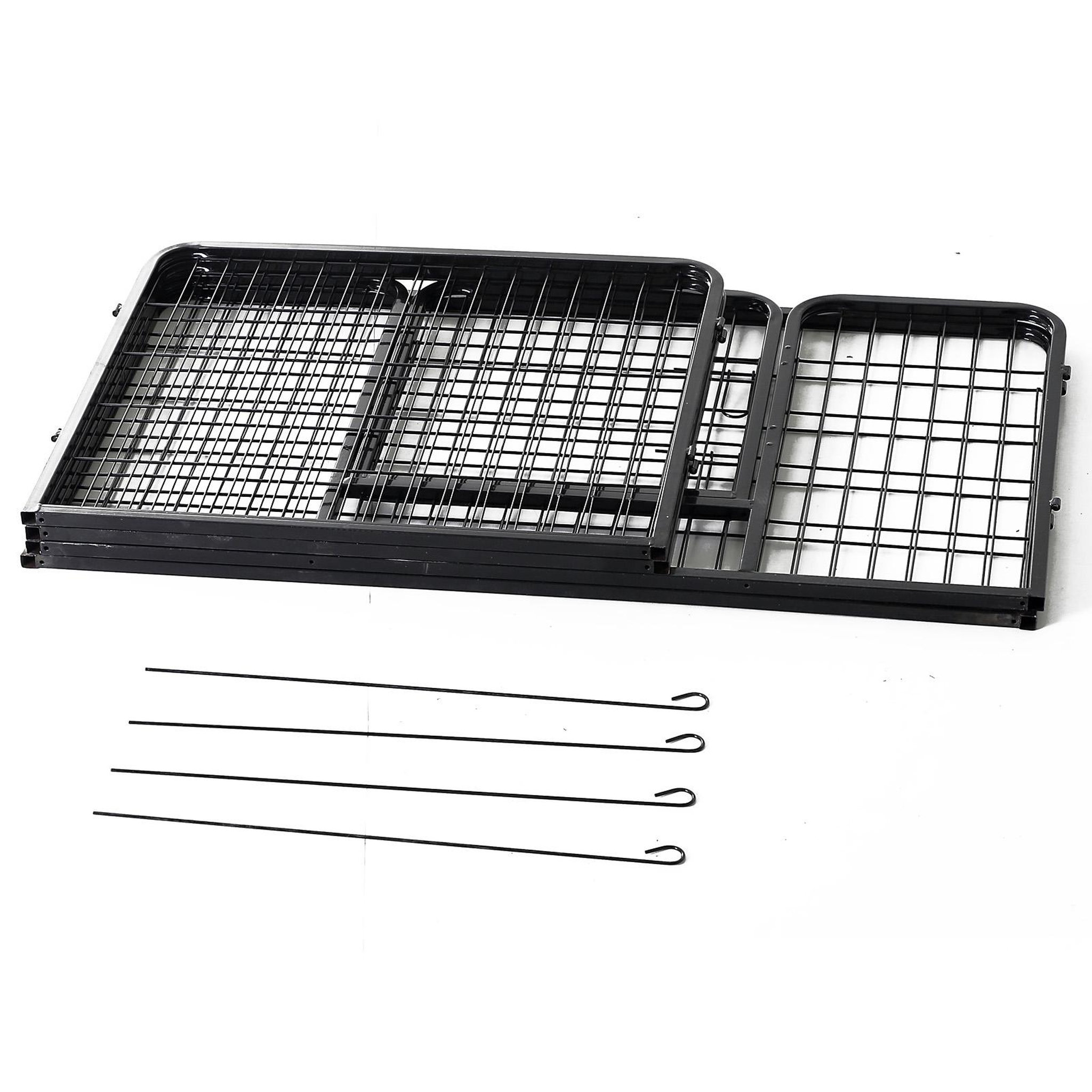 Voir la diapositive 6 : HOMCOM Luxe parc enclos acier 125l x 80l x 70h cm 4 panneaux et 1 porte pour chiens noir