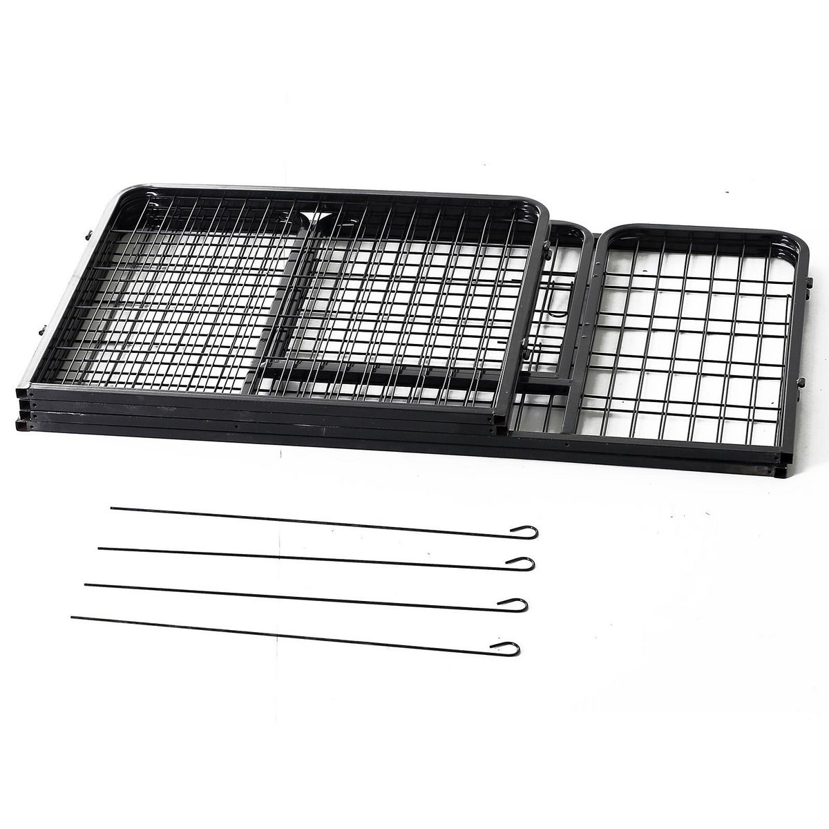 HOMCOM Luxe parc enclos acier 125L x 80l x 70H cm 4 panneaux et 1 porte pour chiens noir