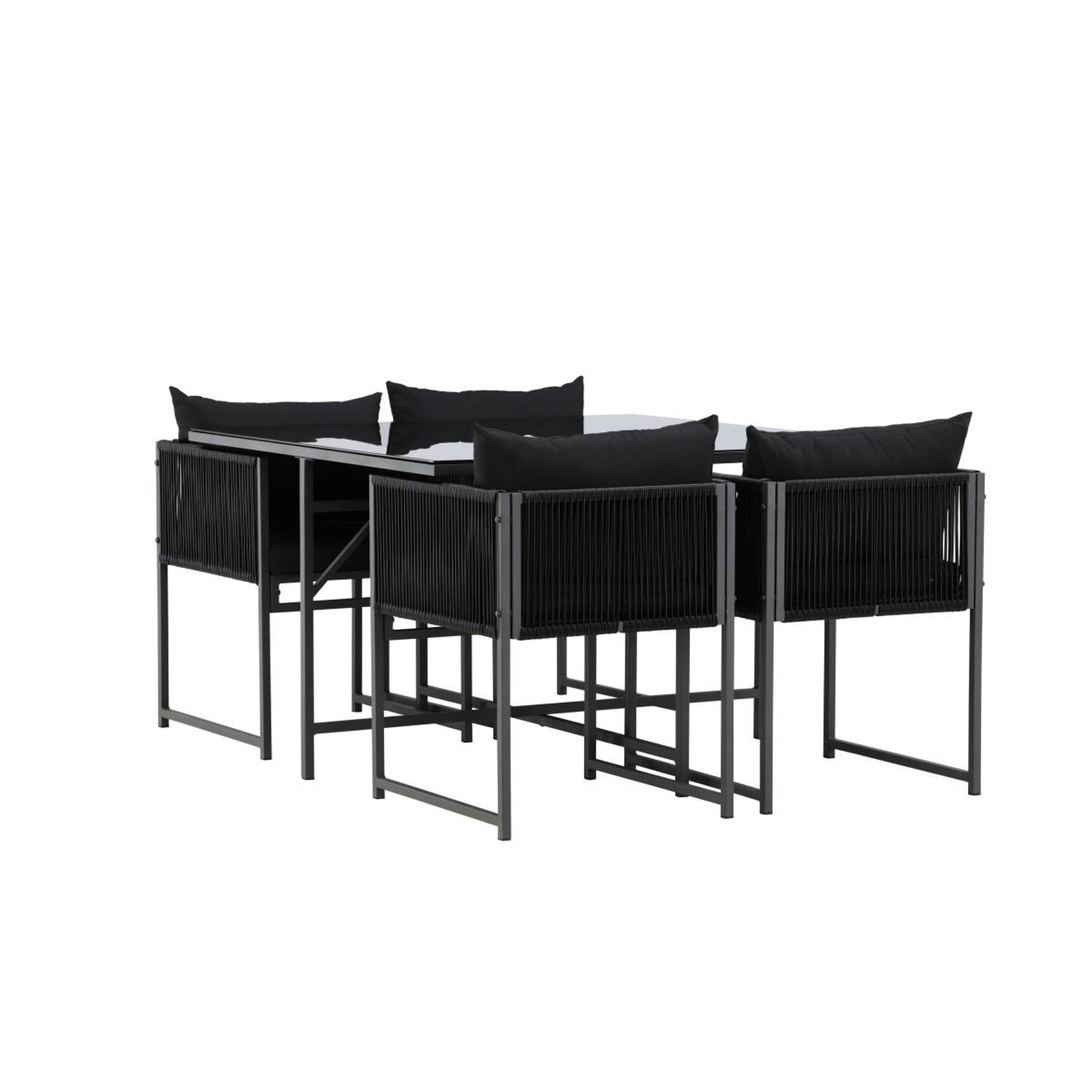 Voir la diapositive 6 : Paris Prix Ensemble table de jardin & 4 chaises  noto  120cm noir