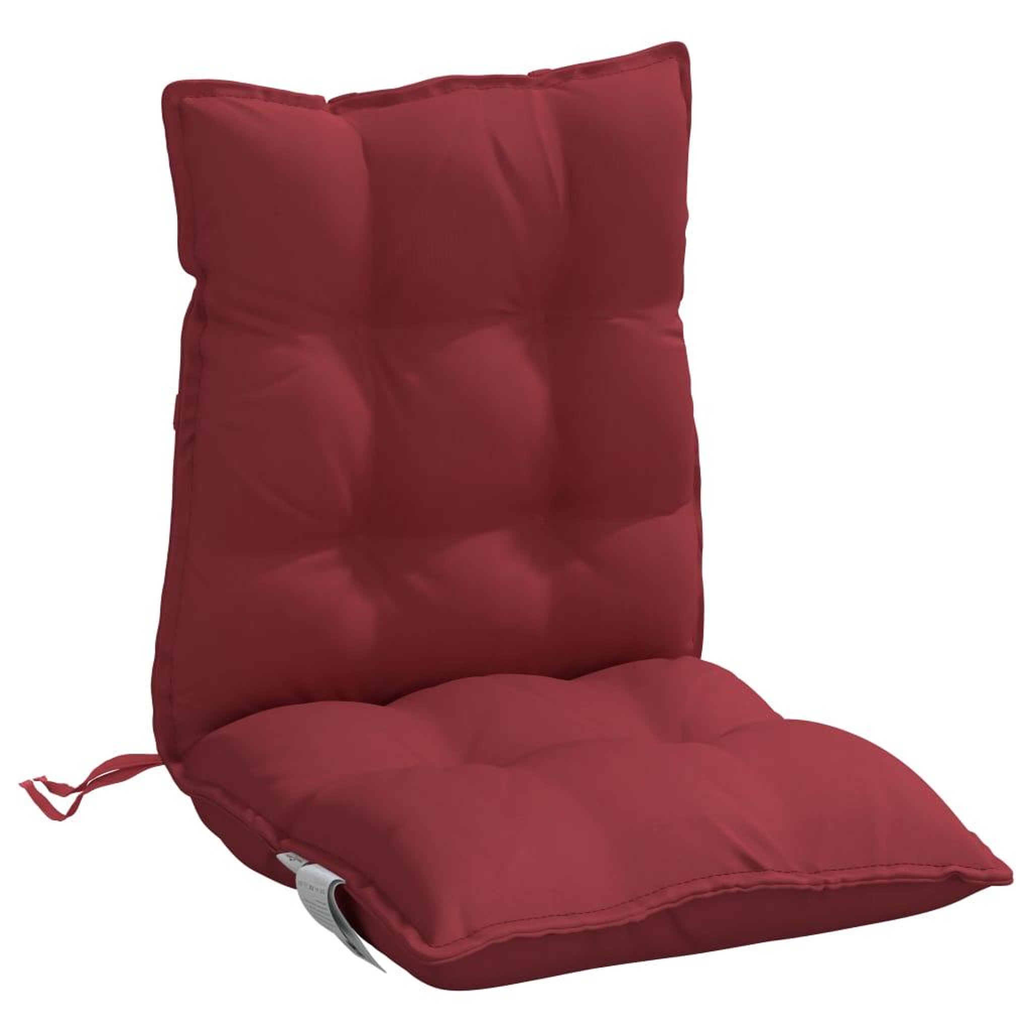 Voir la diapositive 5 : VIDAXL Coussins de chaise a dossier bas lot de 6 rouge bordeaux