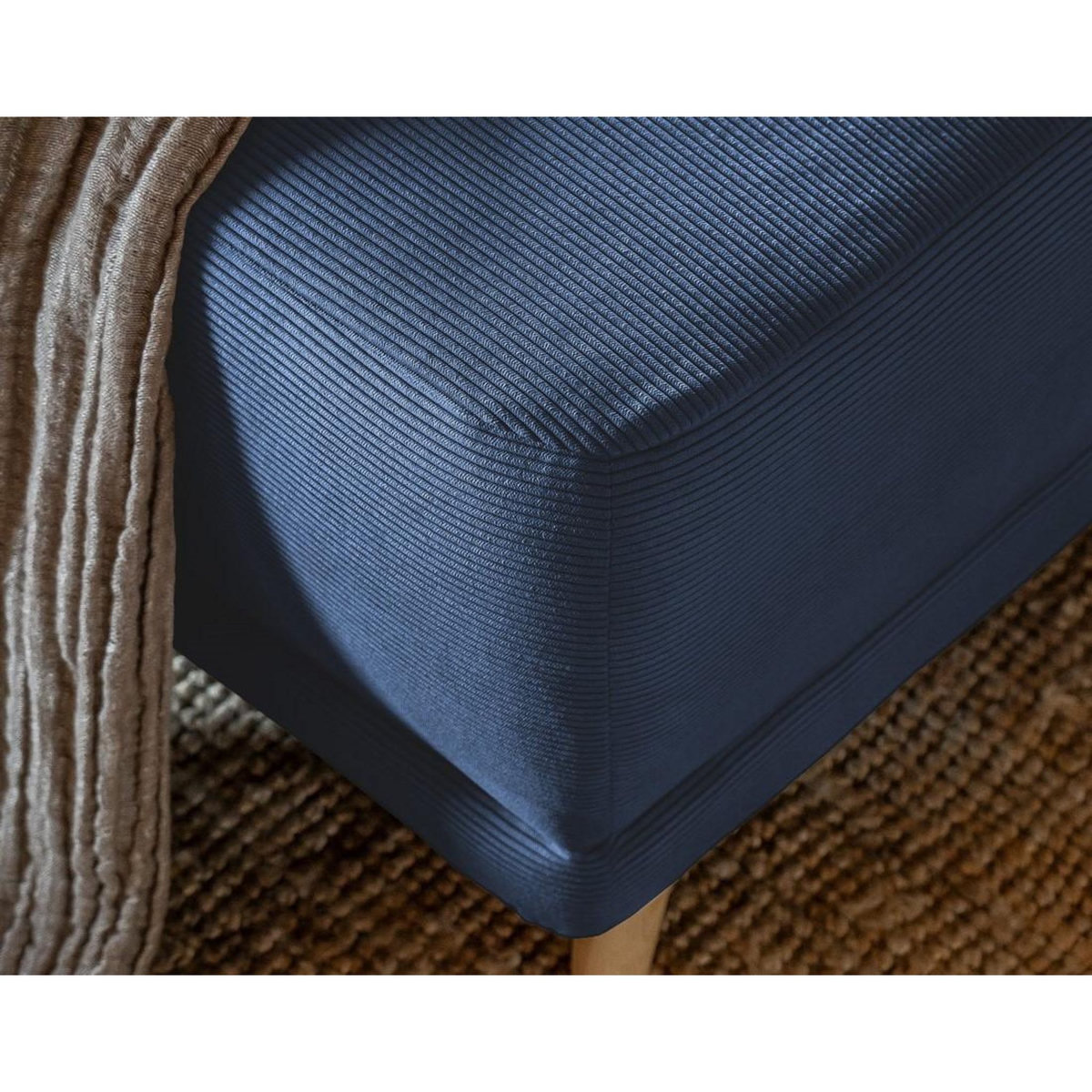 BEST MOBILIER Lena - canapé panoramique d'angle gauche 7 places - convertible avec coffre - en velours côtelé