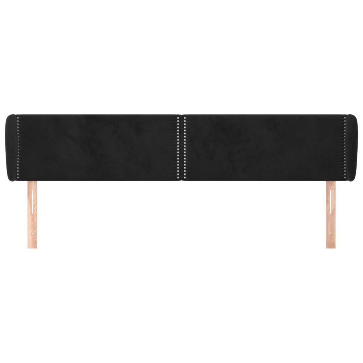 VIDAXL Tete de lit avec oreilles Noir 163x23x78/88 cm Velours
