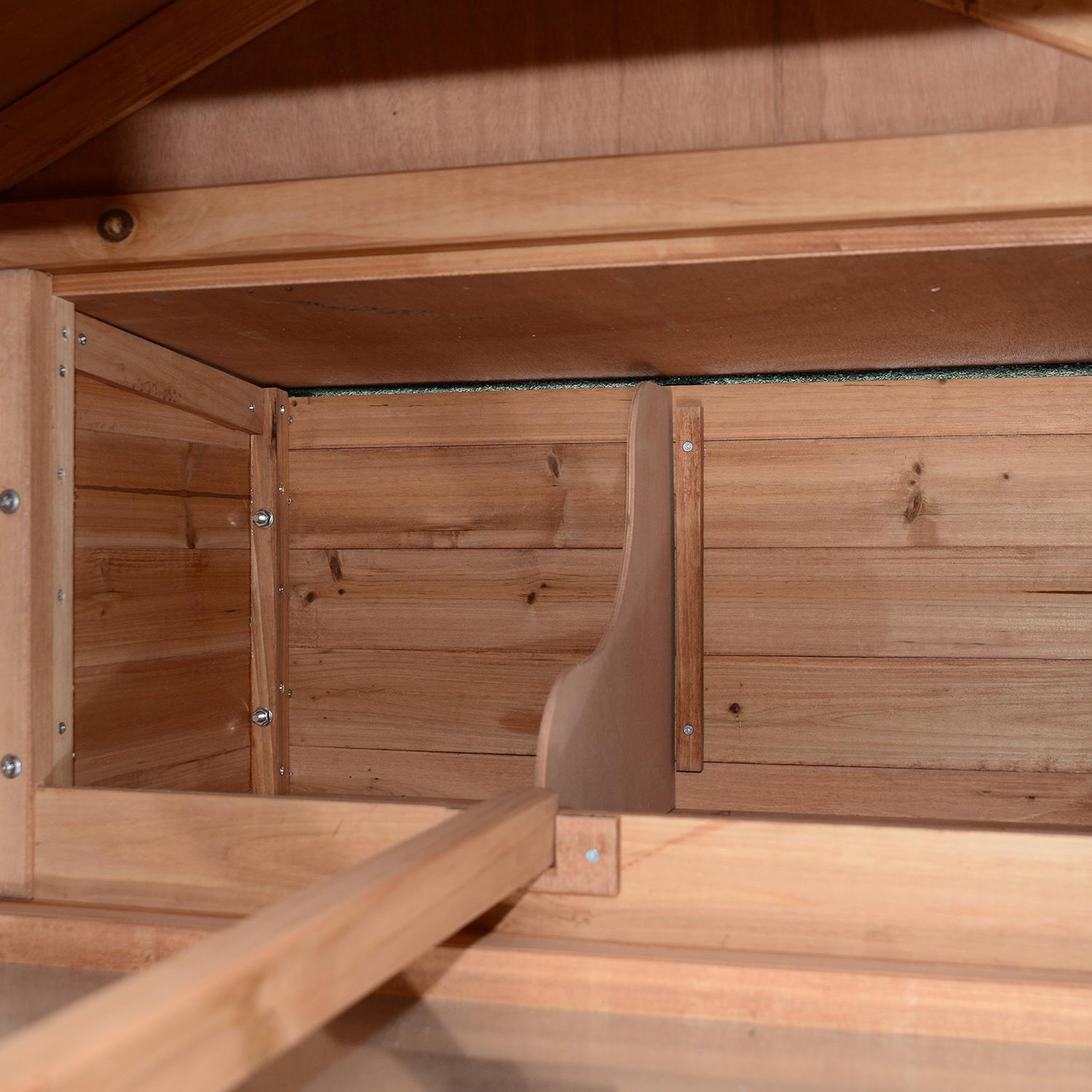 Voir la diapositive 6 : HOMCOM Poulailler clapier modèle chalet multi-équipé : rampes, nichoirs, perchoirs, plateau excrément, fenêtre, portes bois massif