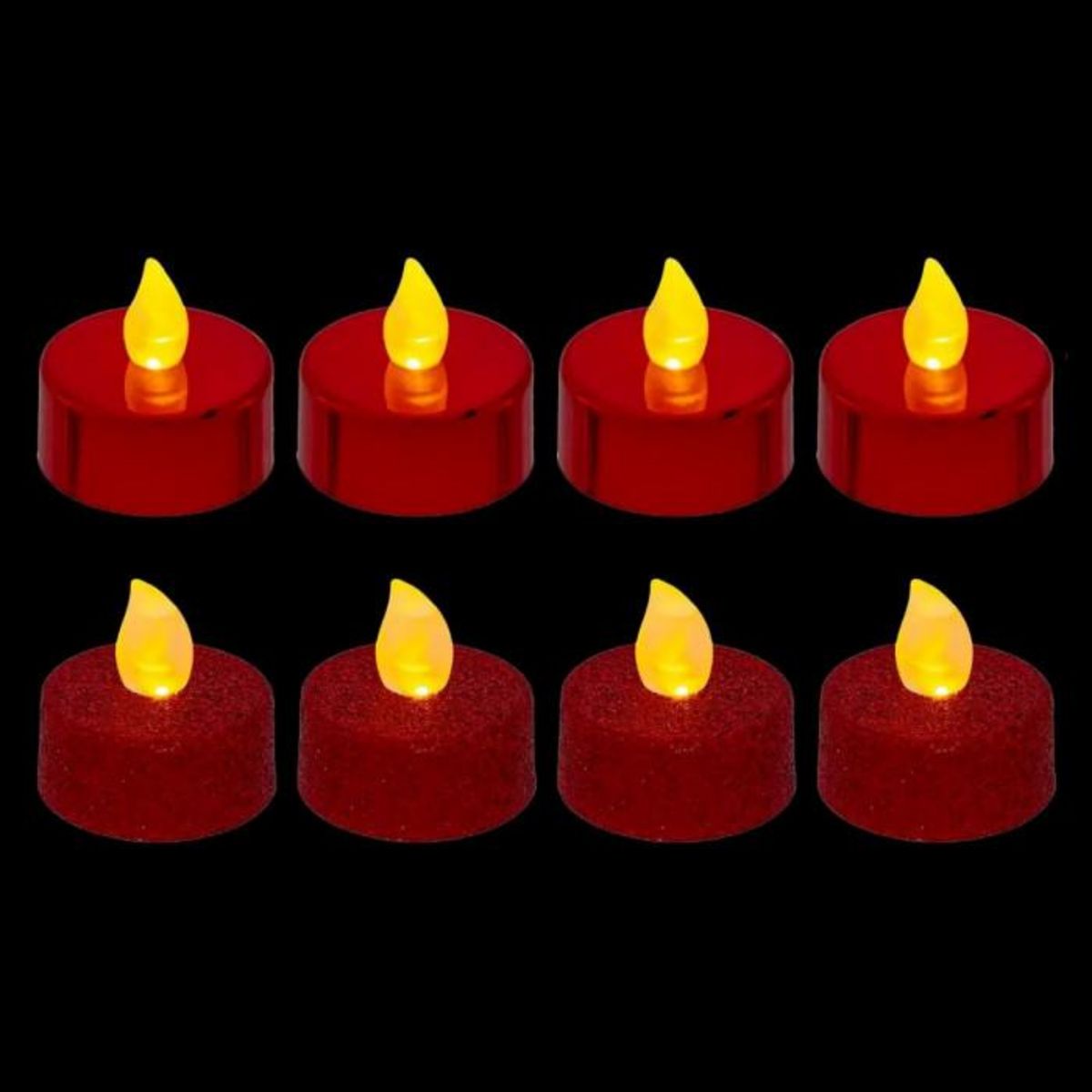 ATMOSPHERA Lot de 8 Bougies Led  Colorama  4cm Rouge