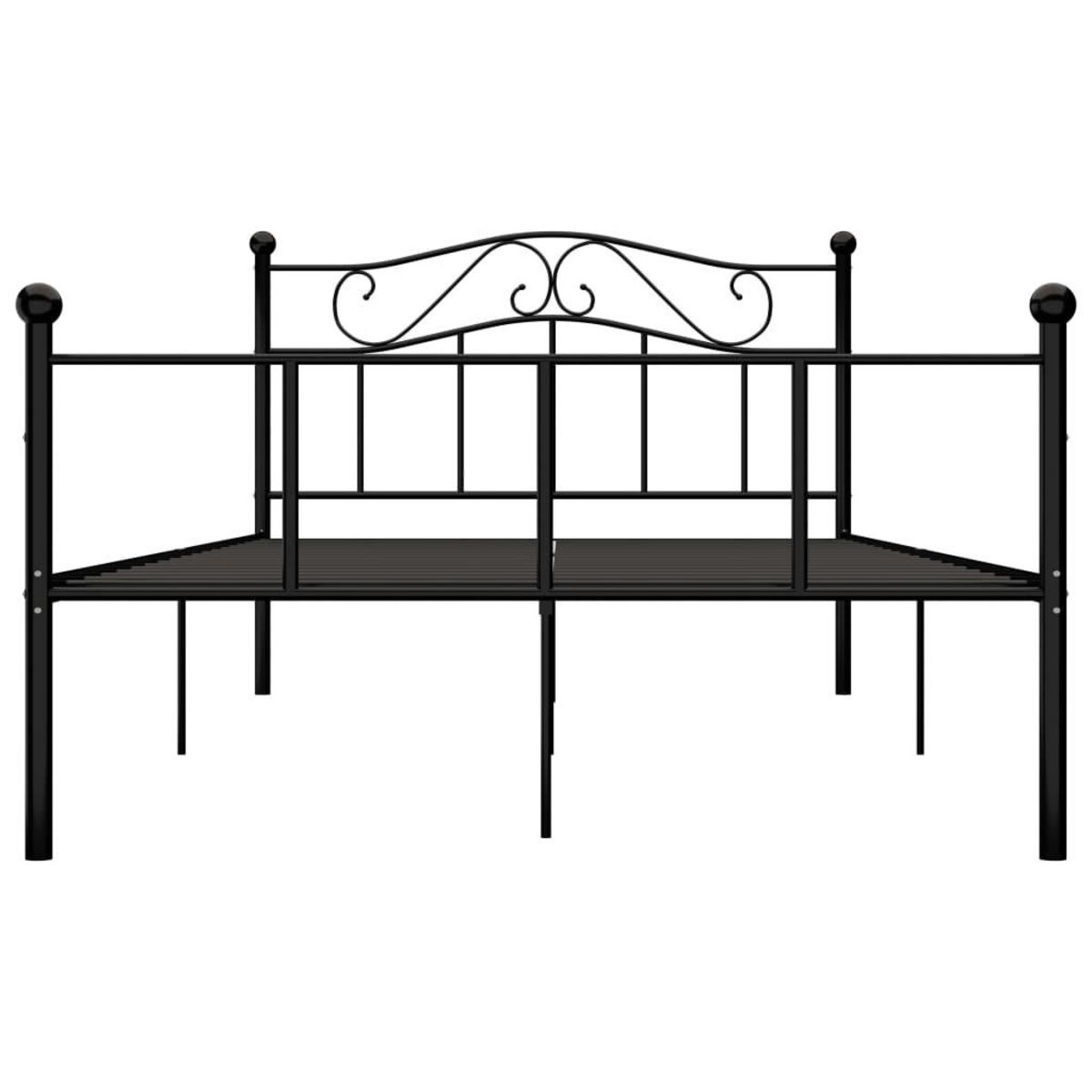 VIDAXL Cadre de lit sans matelas noir metal 140x200 cm