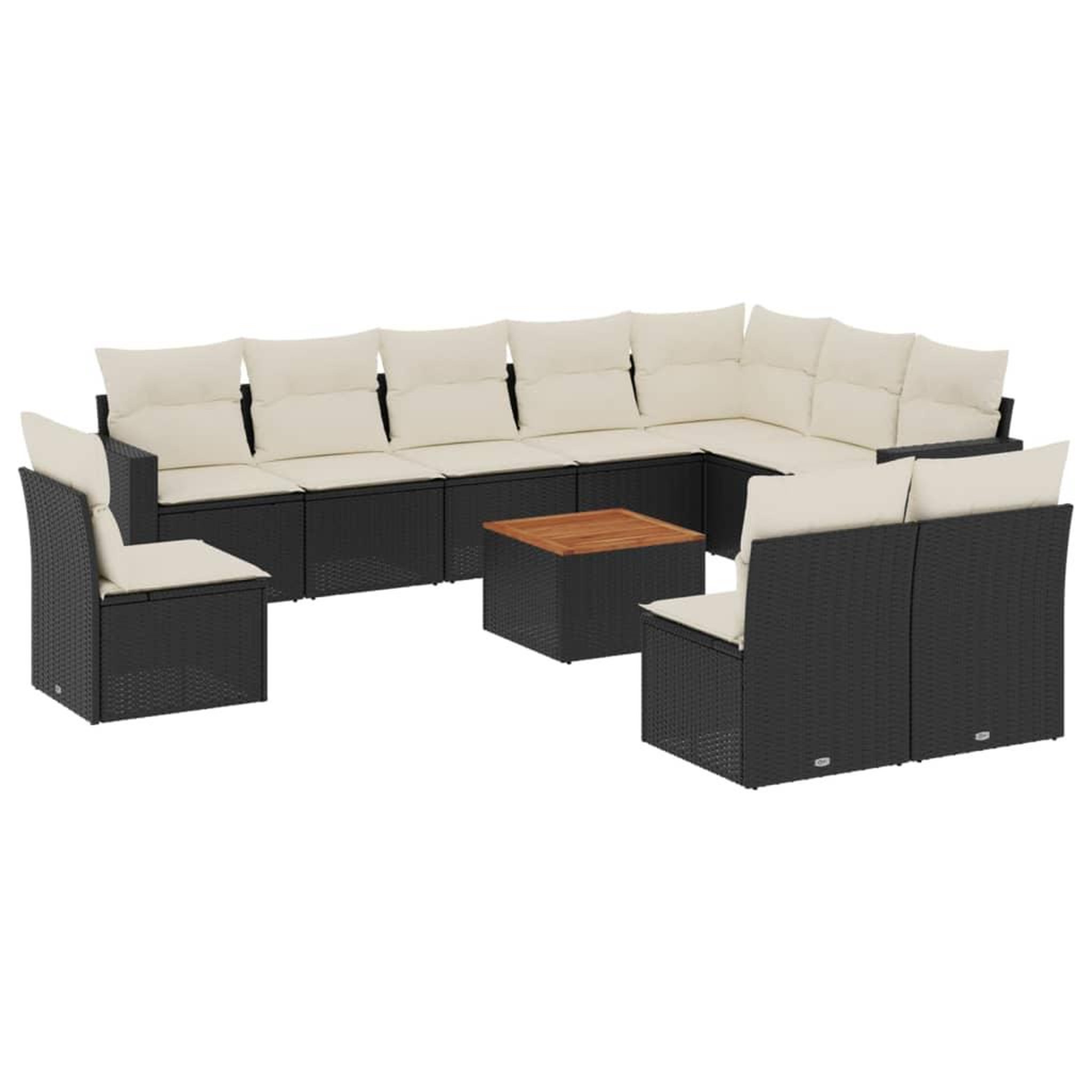 Voir la diapositive 2 : VIDAXL Salon de jardin 11 pcs avec coussins noir resine tressee