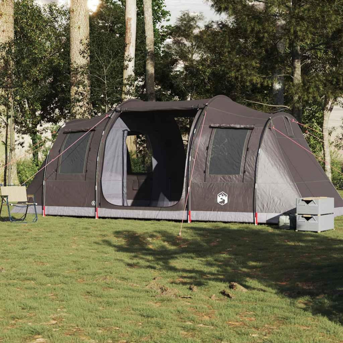 VIDAXL Tente de camping tunnel 4 personnes marron impermeable