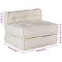 Voir la diapositive 6 : VIDAXL Pouf modulaire creme 70x70x54 tissu