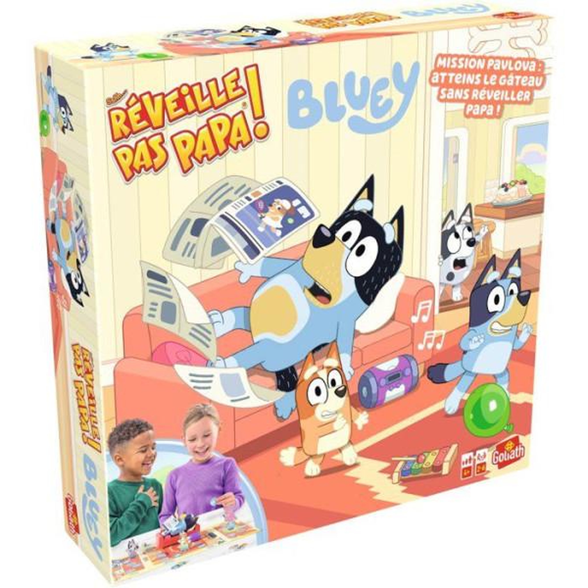 Voir la diapositive 5 : GOLIATH Réveille pas papa Bluey - jeu de société - GOLIATH - suspense et hasard