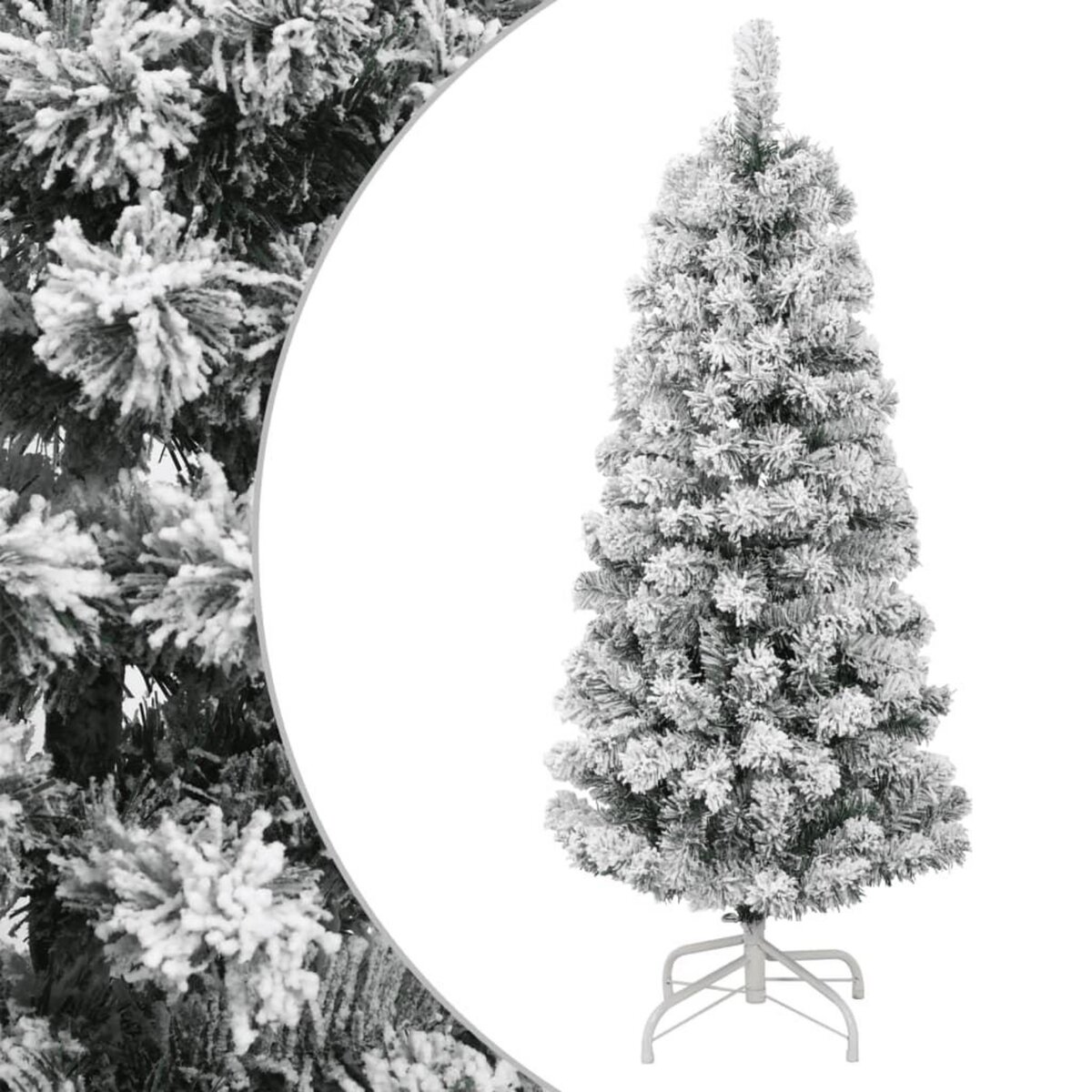 VIDAXL Sapin de Noël artificiel a charnieres avec neige floquee 150 cm